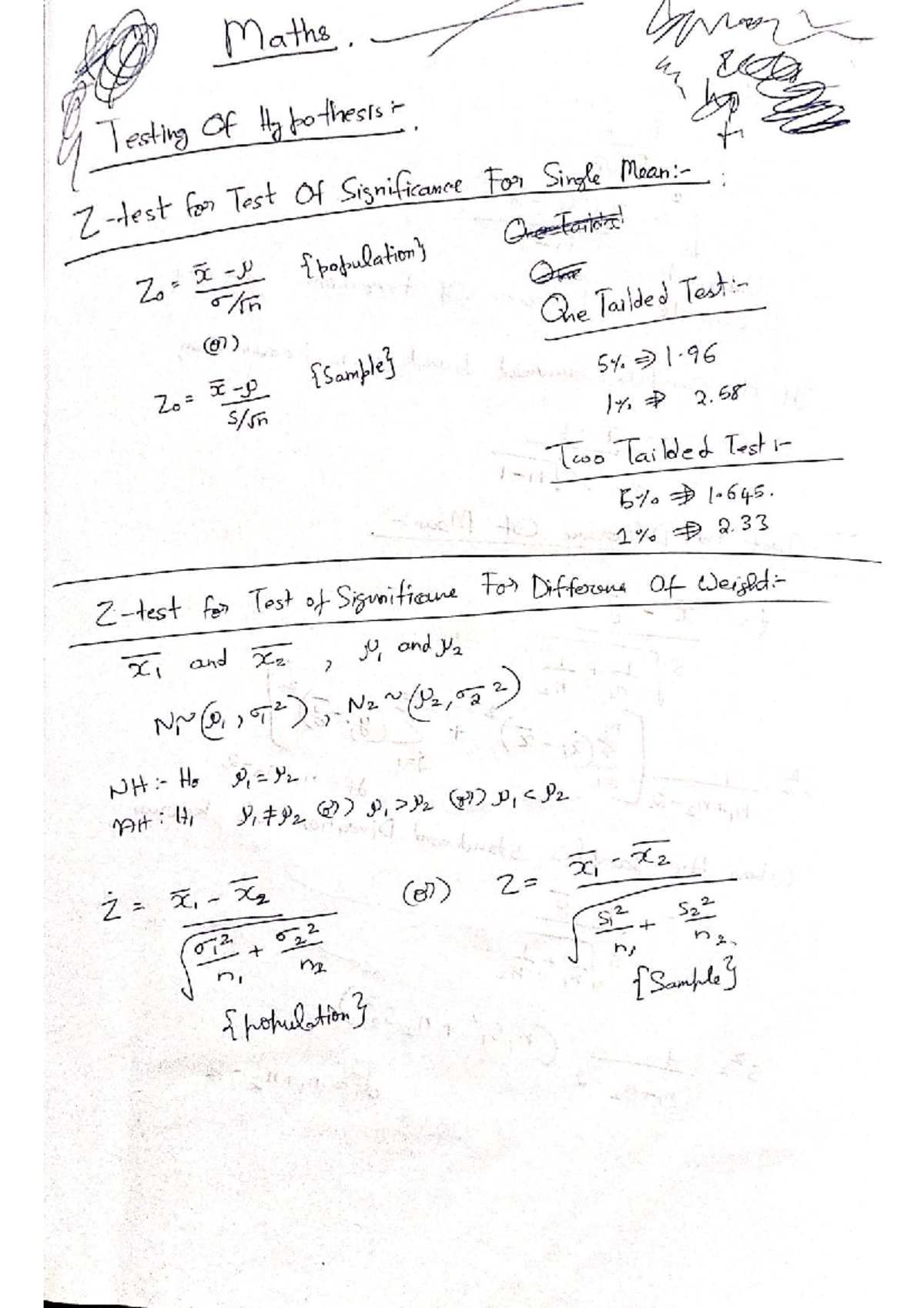 Maths UDa: Testing Hypothesis & Significance for Single & Two-Tailed ...