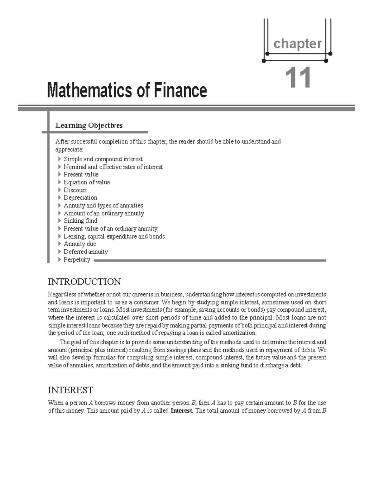 Chapter 8: Financial Mathematics - Key Concepts and Objectives - Studocu