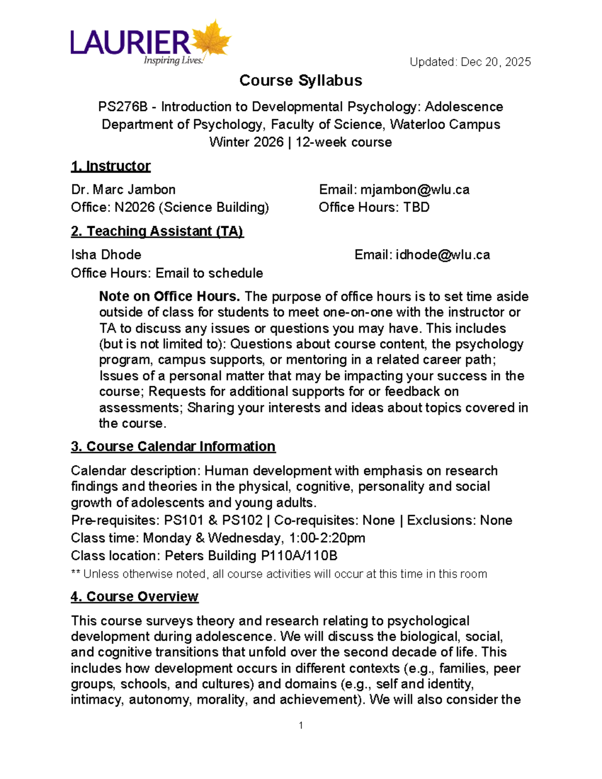 PS276B Winter 2026 Syllabus: Intro to Developmental Psychology - Studocu