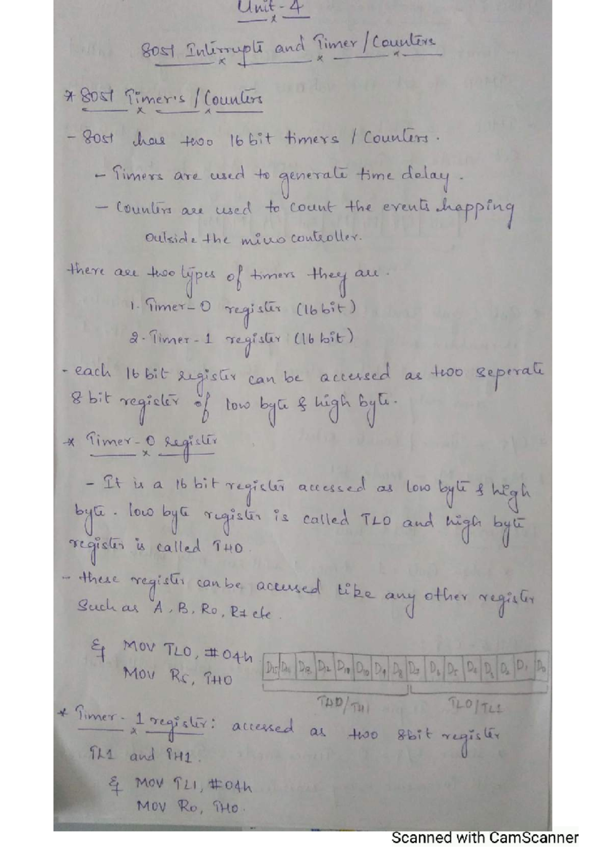 8051 Timer & Interrupts: Detailed Study Notes (18ML41) - Studocu