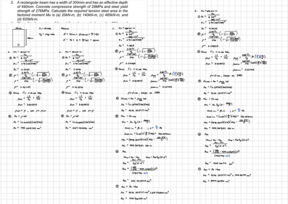 Calculating Required Tension Steel Area for Beam Design (ENG 301) - Studocu