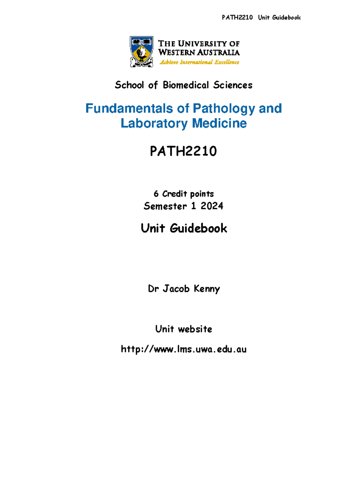PATH2210 2024 Fundamentals of Pathology & Lab Medicine Guide - Studocu