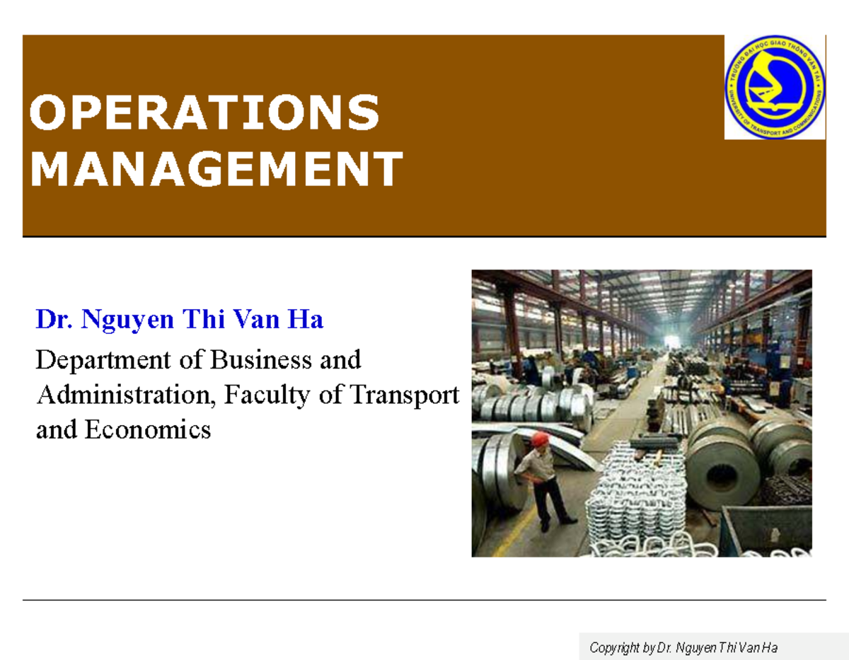 OM 101: Introduction to Operations Management and Supply Chain ...