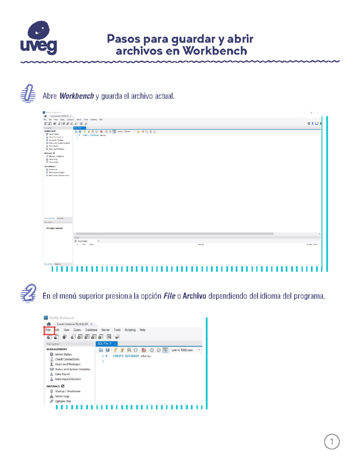 Guía para Guardar y Abrir Archivos en Workbench - Studocu