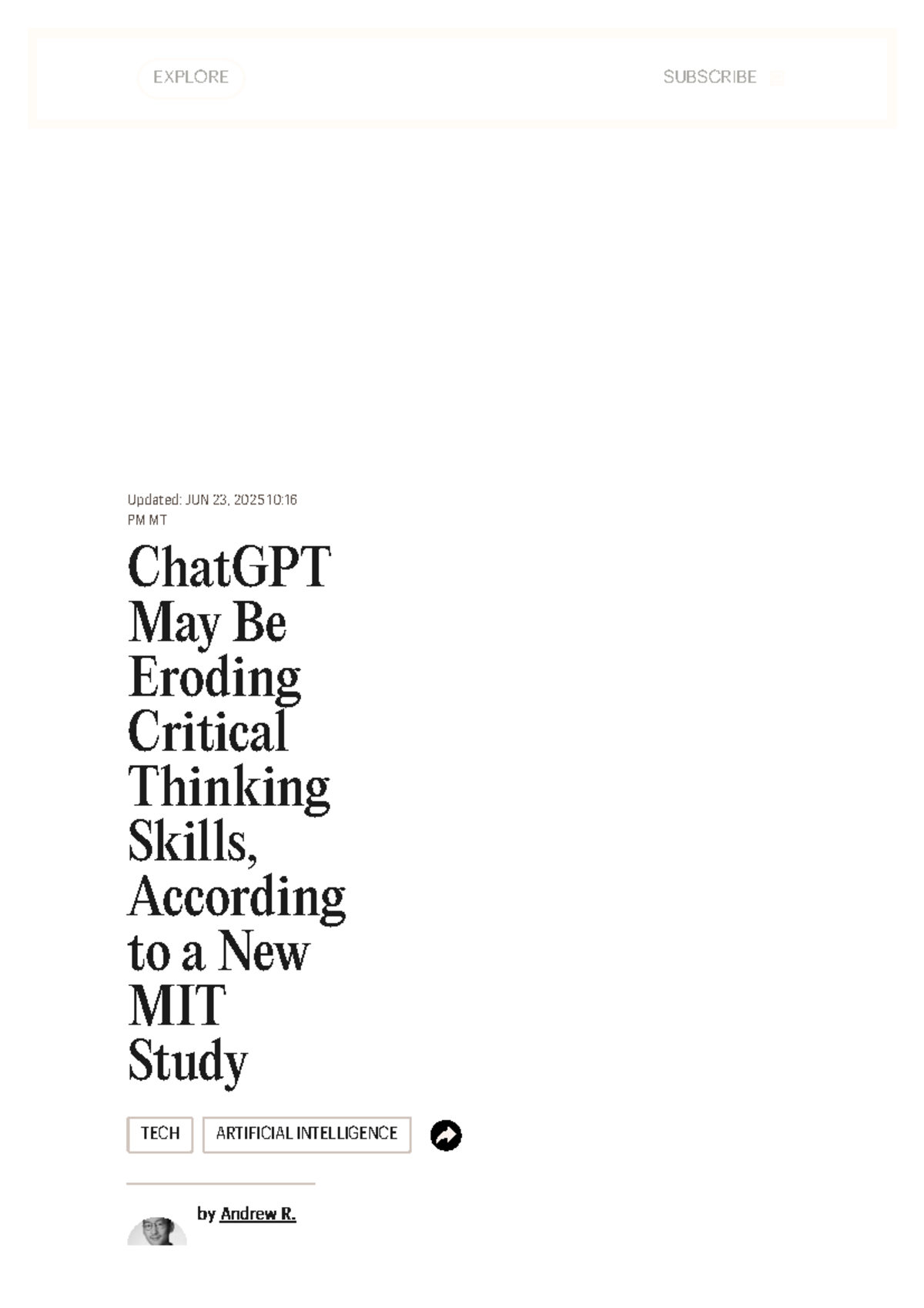 ChatGPT's Impact on Critical Thinking Skills: An MIT Study Analysis ...