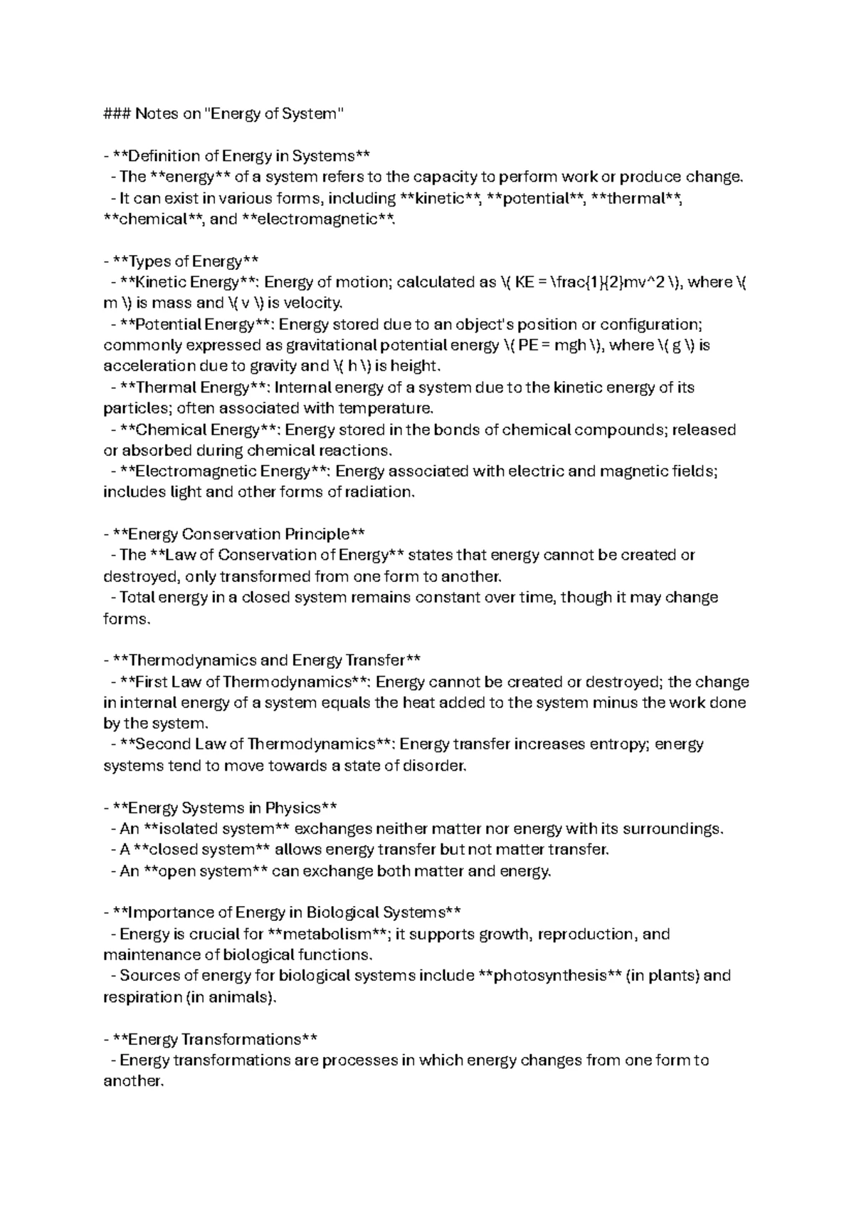 Thermodynamics Concepts and Laws - PHYS 101 Lecture Notes - Studocu