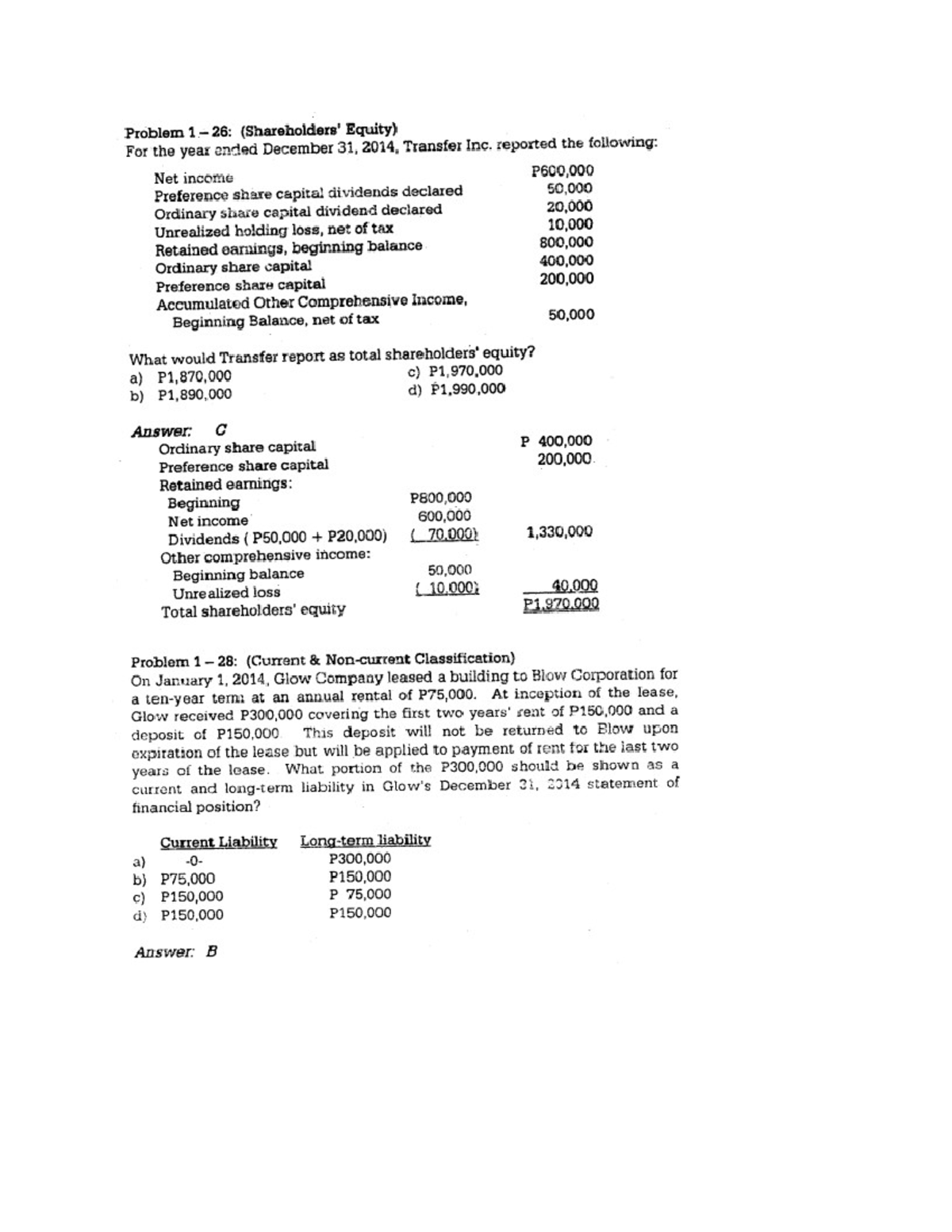 Accounting Sample Problem Solutions and Explanations - Studocu
