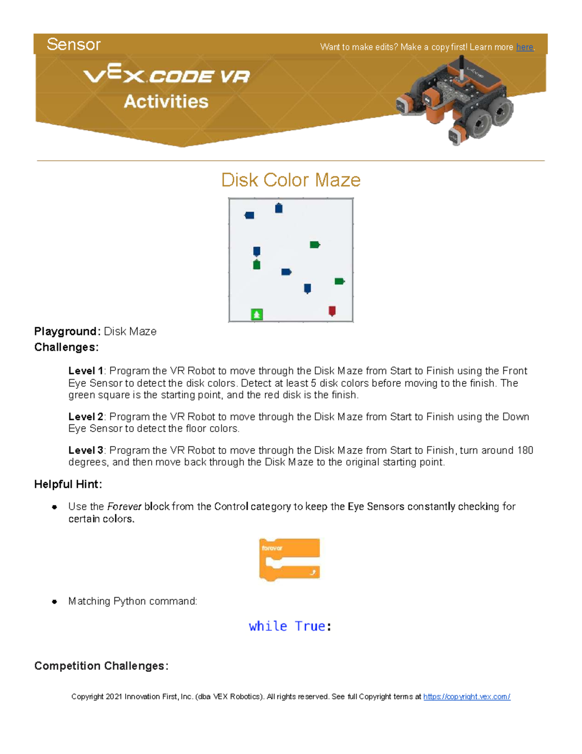 Disk Color Maze Challenges: VR Robot Programming Guide - Studocu