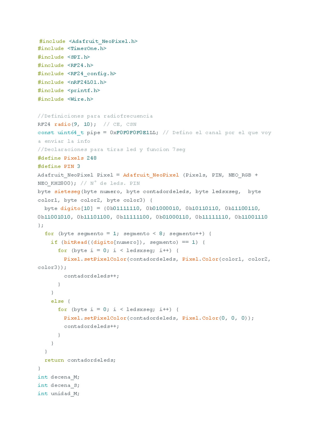 RF24 & NeoPixel Integration: RX (Receptor) Code Example - Studocu
