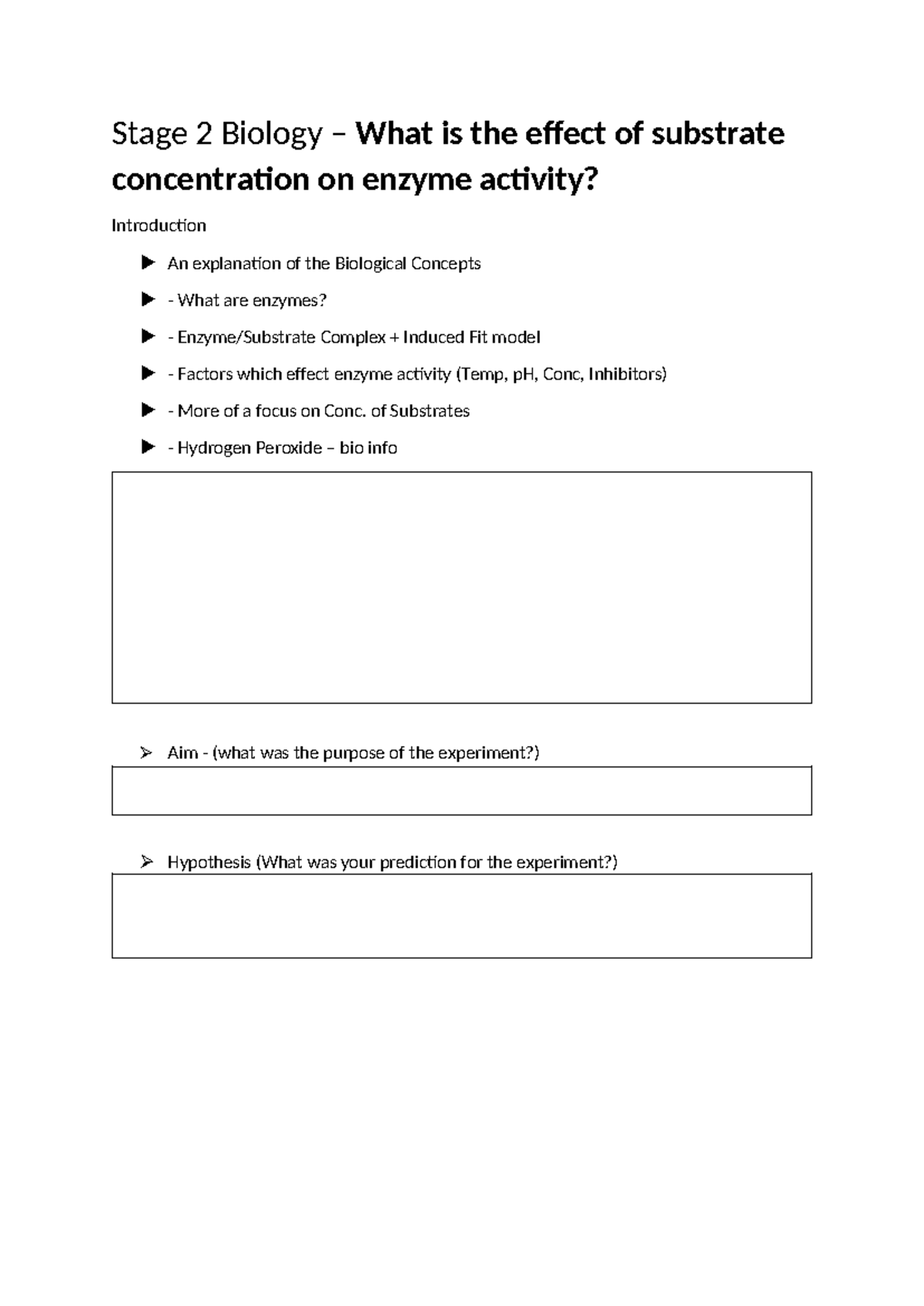 Stage 2 Biology: Effect of Substrate Concentration on Enzyme Activity ...