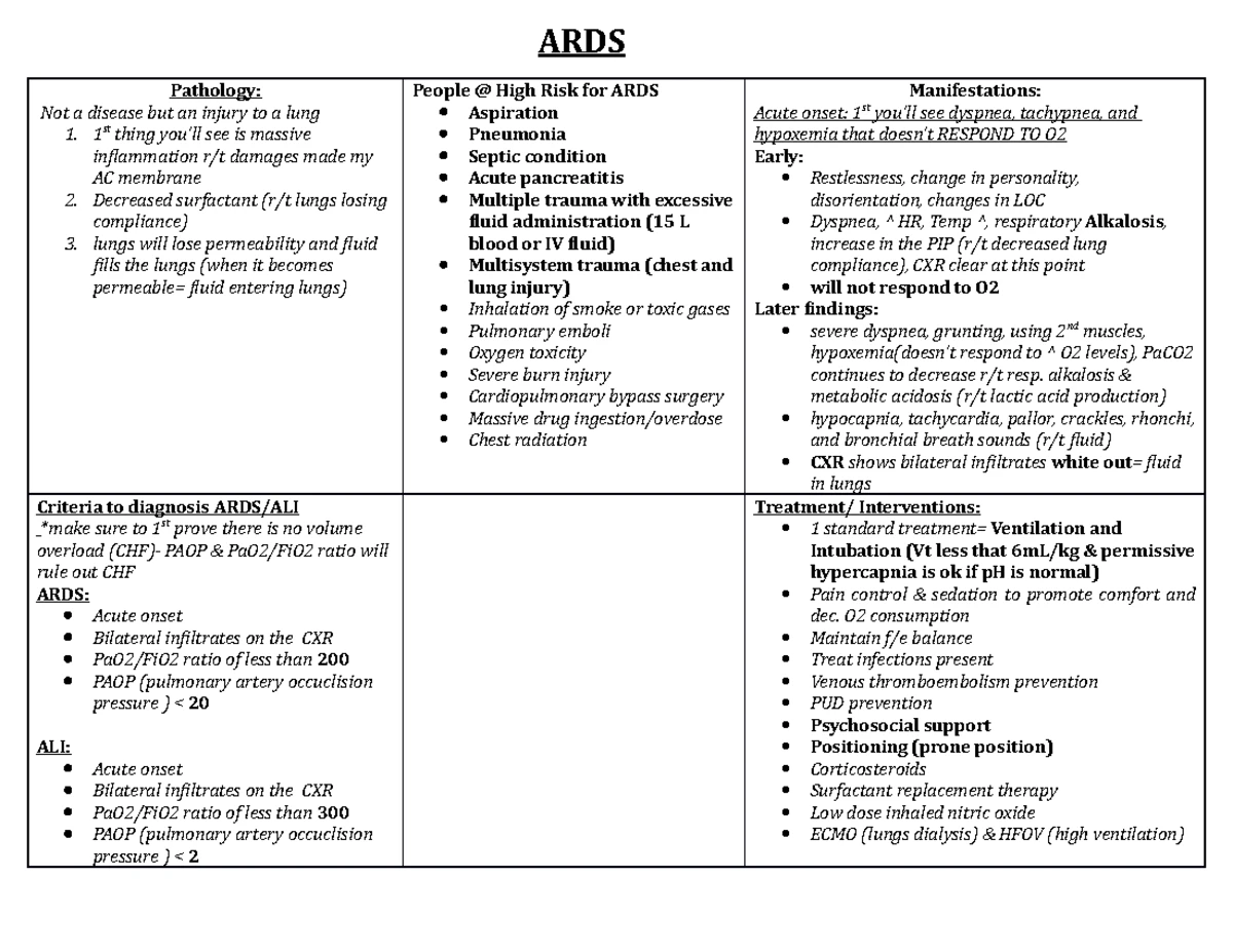 Respiratory-System Lecture Notes - Respiratory System Disorders in ...