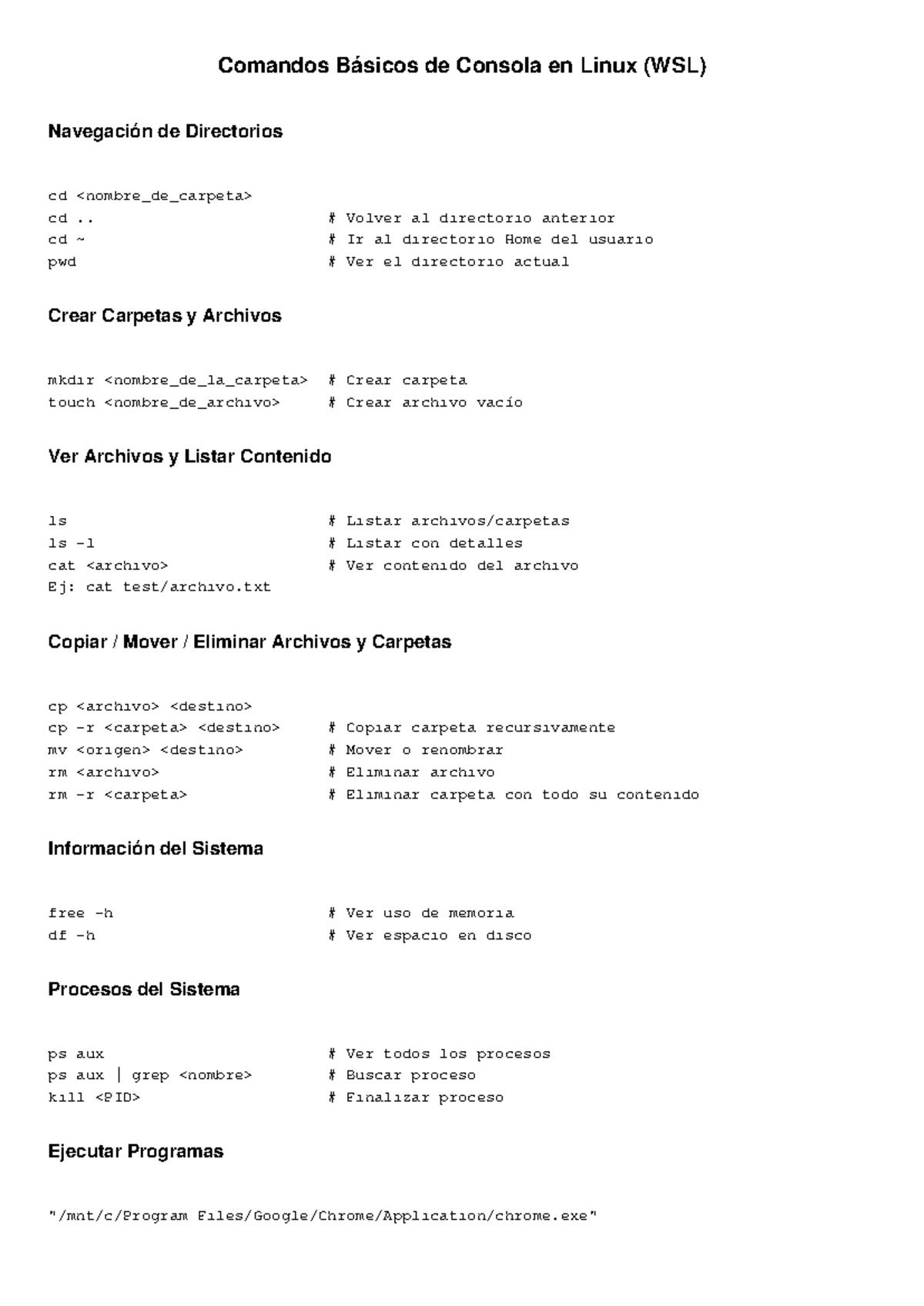Comandos Básicos de Consola en Linux WSL: Navegación y Gestión - Studocu