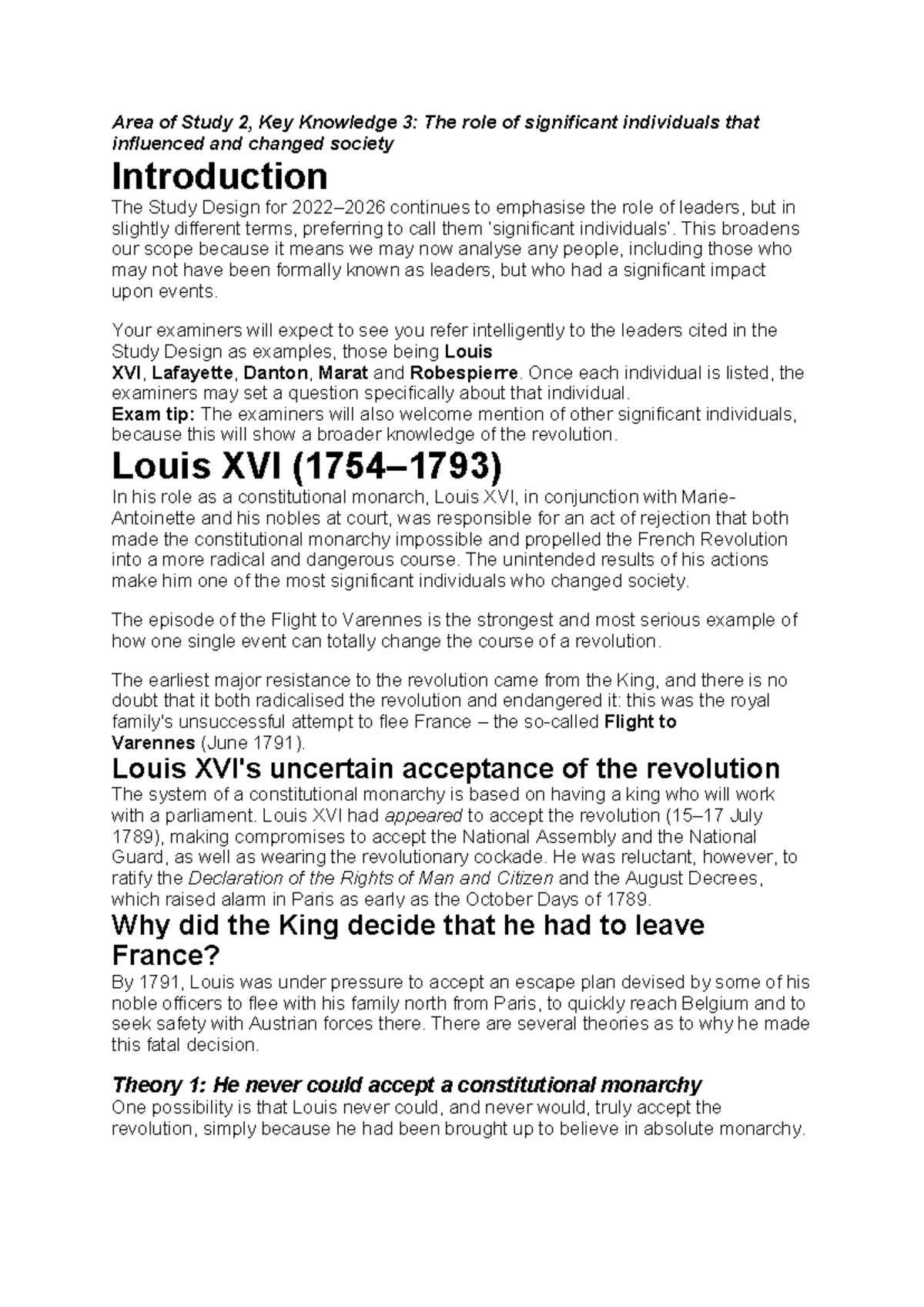 Key Individuals in Area Study 2: Influences on Society - Studocu