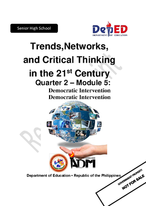 Trends Networks and Critical Thinking Module 1 - Trends, Networks, and ...