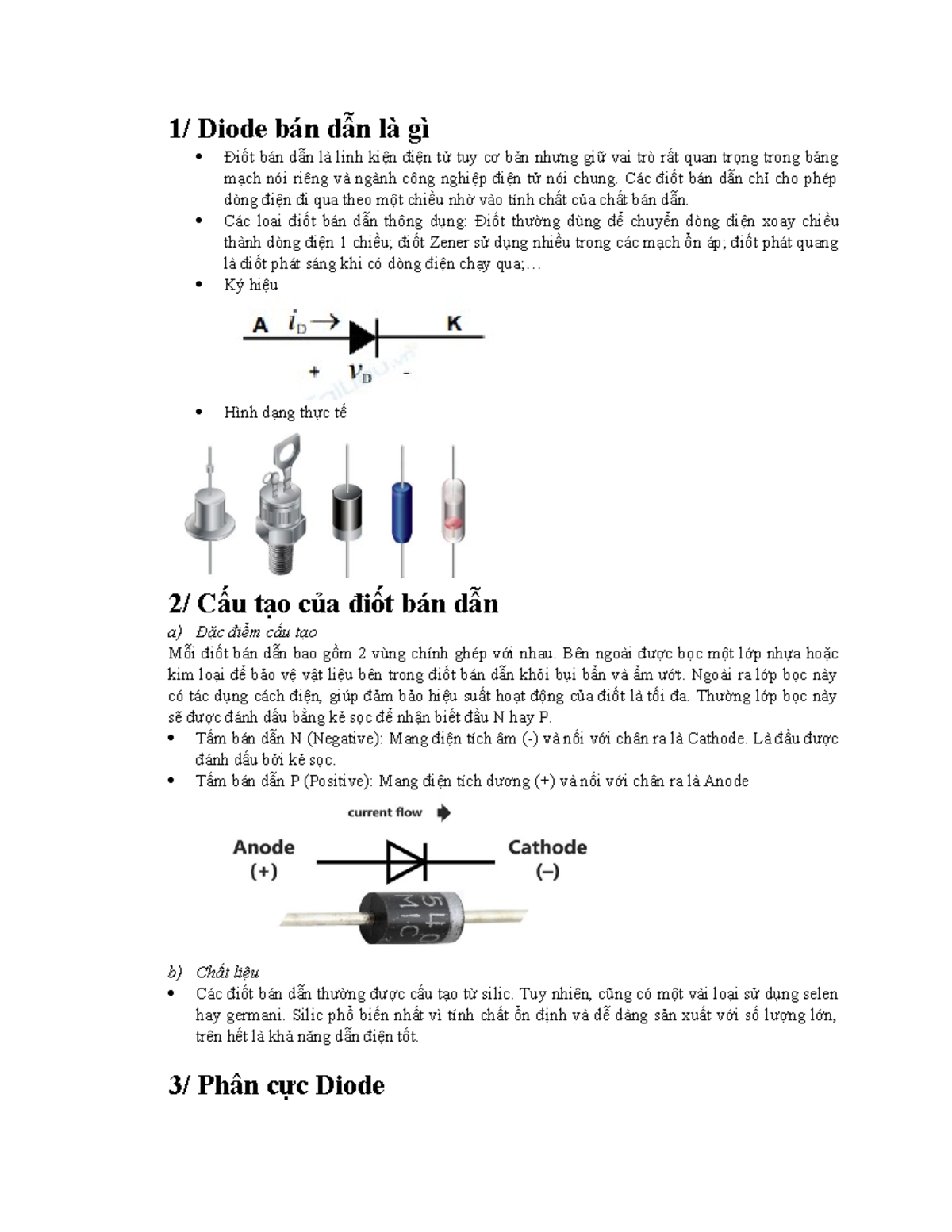 Diode bán dẫn - 1/ Diode bán dẫn là gì Điốt bán dẫn là linh kiện điện ...