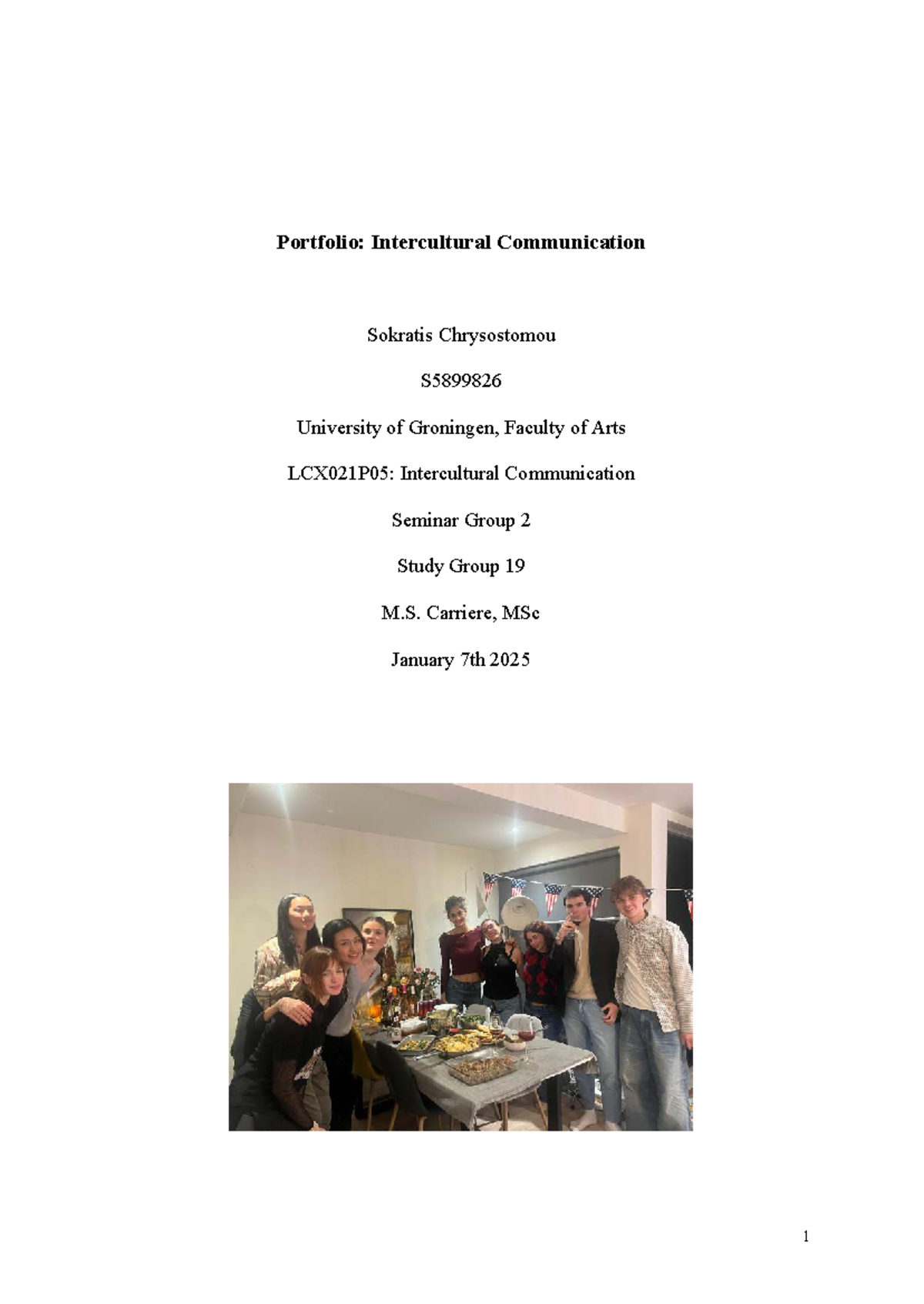 Portfolio: Intercultural Communication Insights - LCX021P05 - Studeersnel