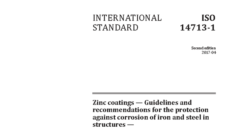 ISO 14713-1:2017 - Zinc Coatings for Corrosion Protection in Structures ...
