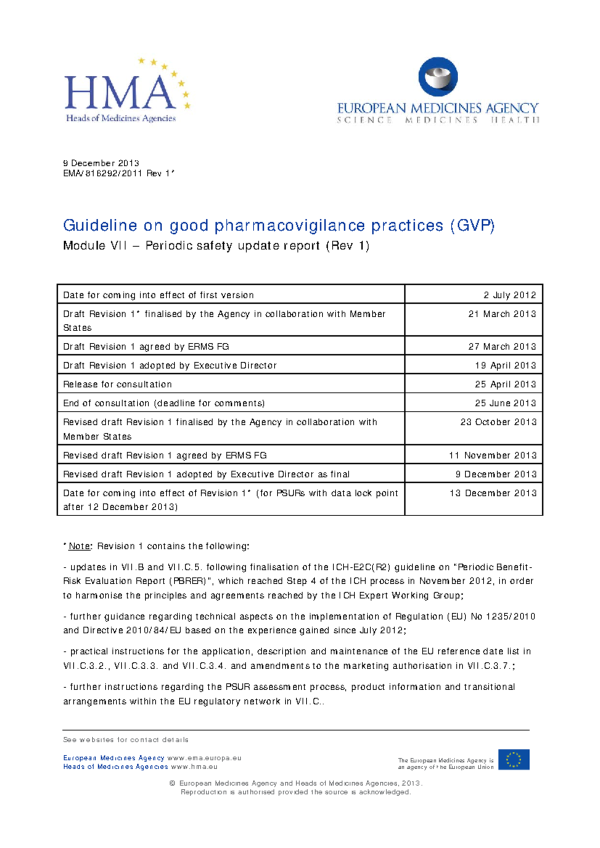 Guideline on Good Pharmacovigilance Practices (GVP) - Module VII PSUR ...