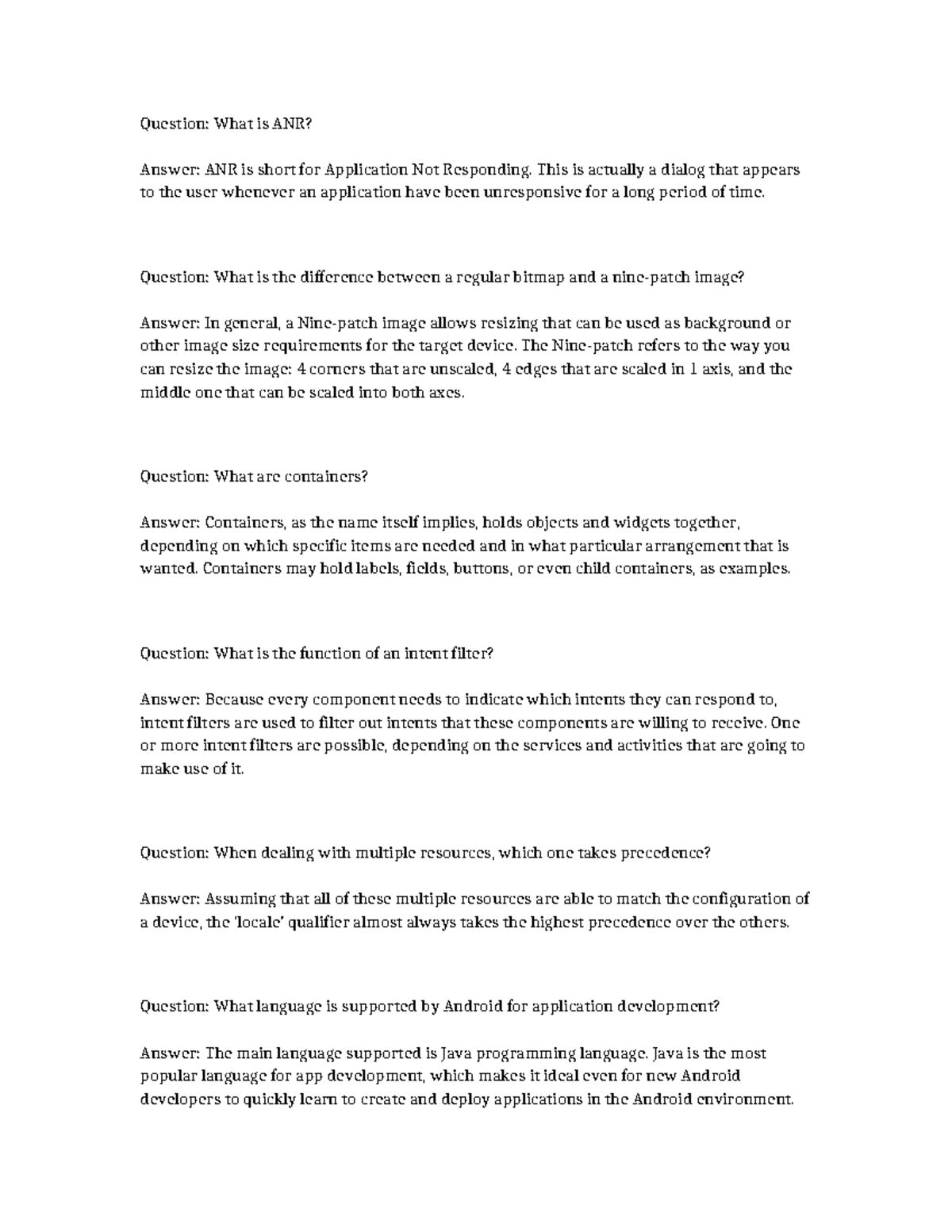 Android Development Concepts and FAQs - CSE101 - Studocu