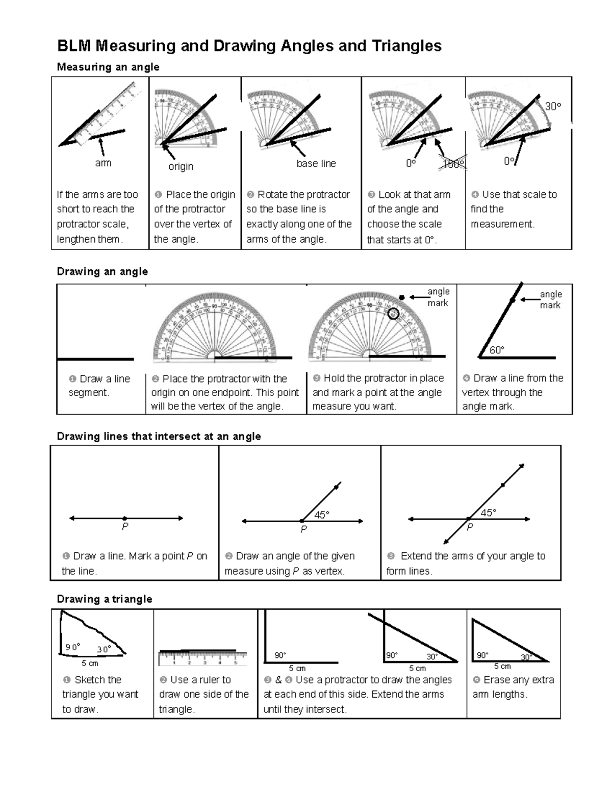 BLM Geometry Activities for Book 7 - Angles, Triangles, and Lines - Studocu