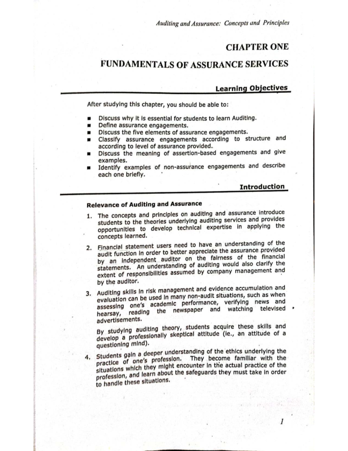 Auditing and Assurance: Concepts and Principles - Chapter 1 Overview ...
