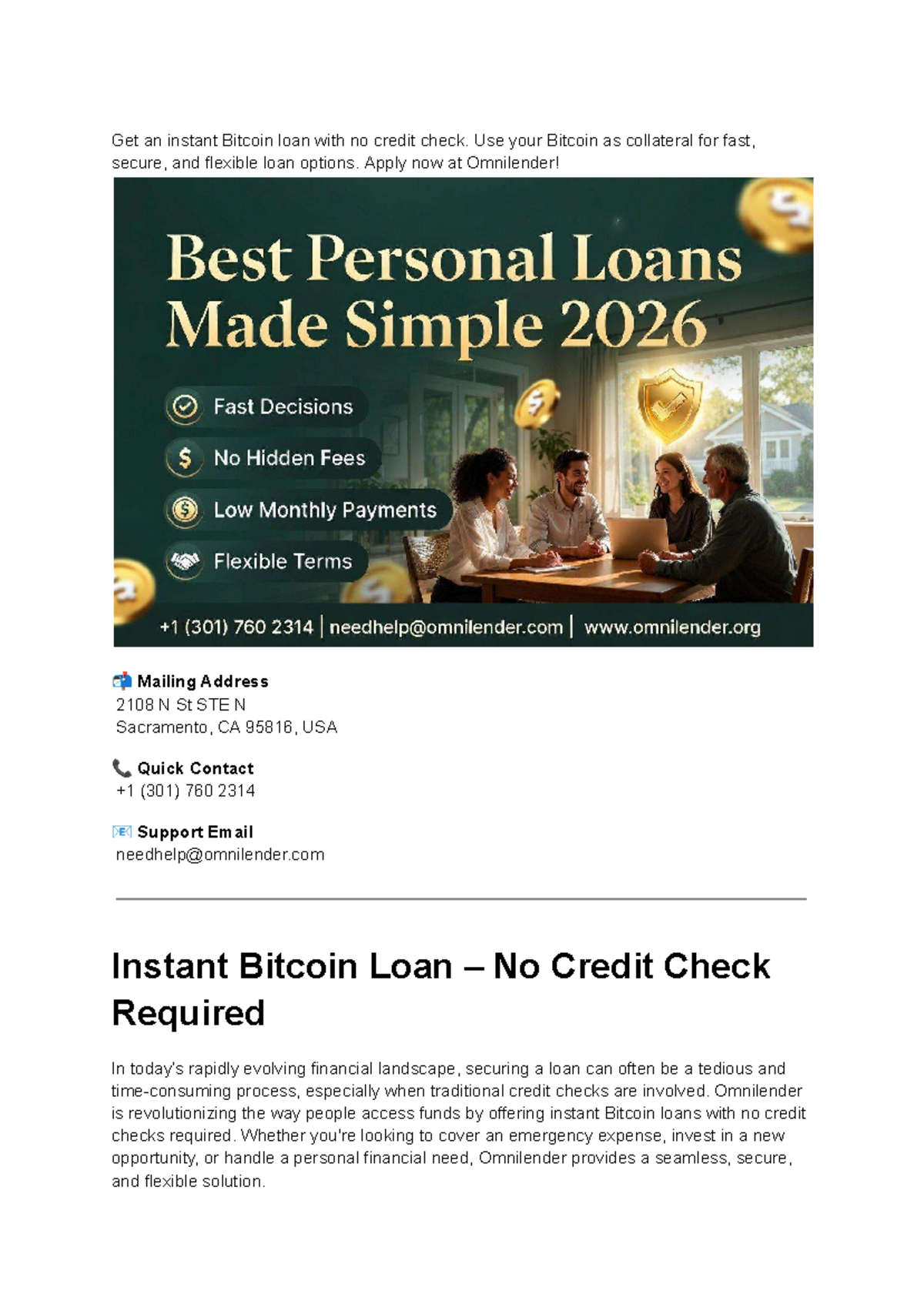 Instant Bitcoin Loan Options – No Credit Check with Omnilender - Studocu