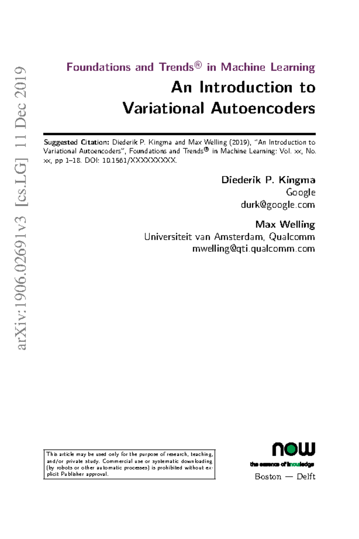 VAE - encoder - Foundations and Trends ©R in Machine Learning An ...