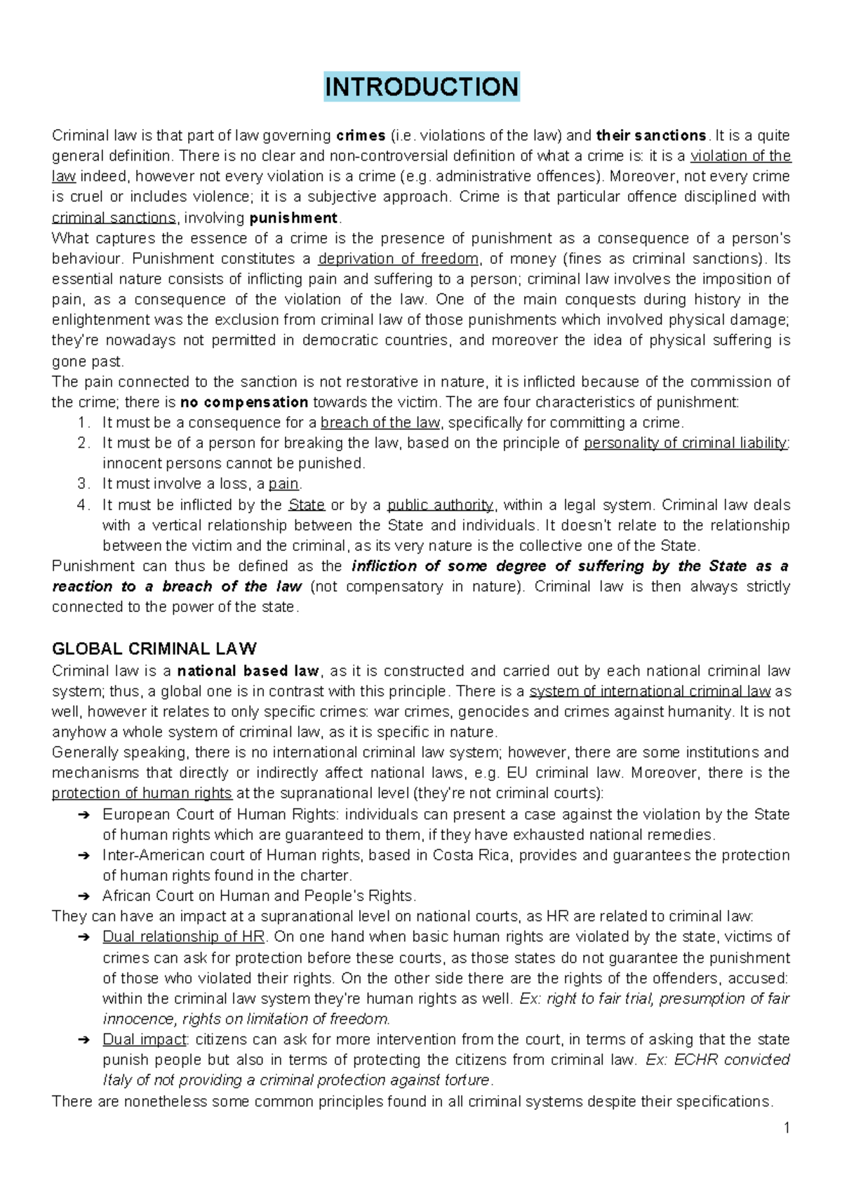 Principles of Criminal Law: Theories of Punishment & Enforcement - Studocu