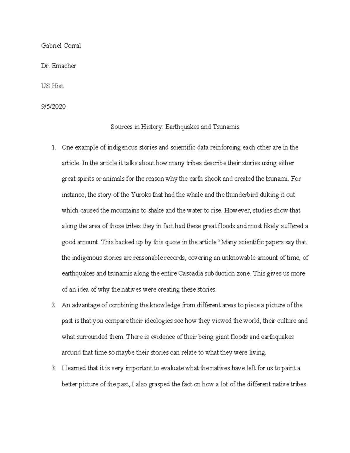 Earth Quackes and Tsunamis - Copy - Gabriel Corral Dr. Emacher US Hist ...