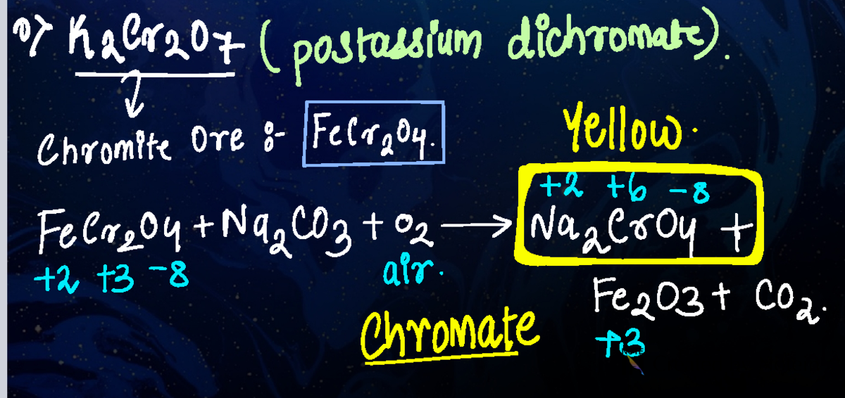 K2CR2O7 & KMnO4: Properties and Preparation Methods Summary - Studocu