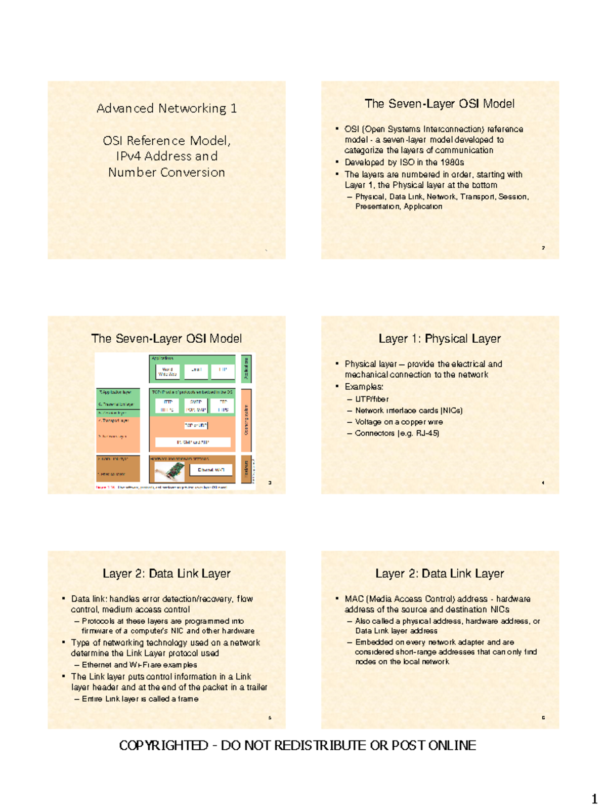 Advanced Networking 1: OSI Model, IP Addressing, and Number Conversion ...