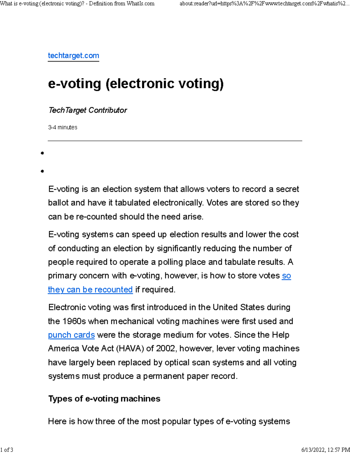 E-Voting Explained: Definition and Types of Electronic Voting Systems ...