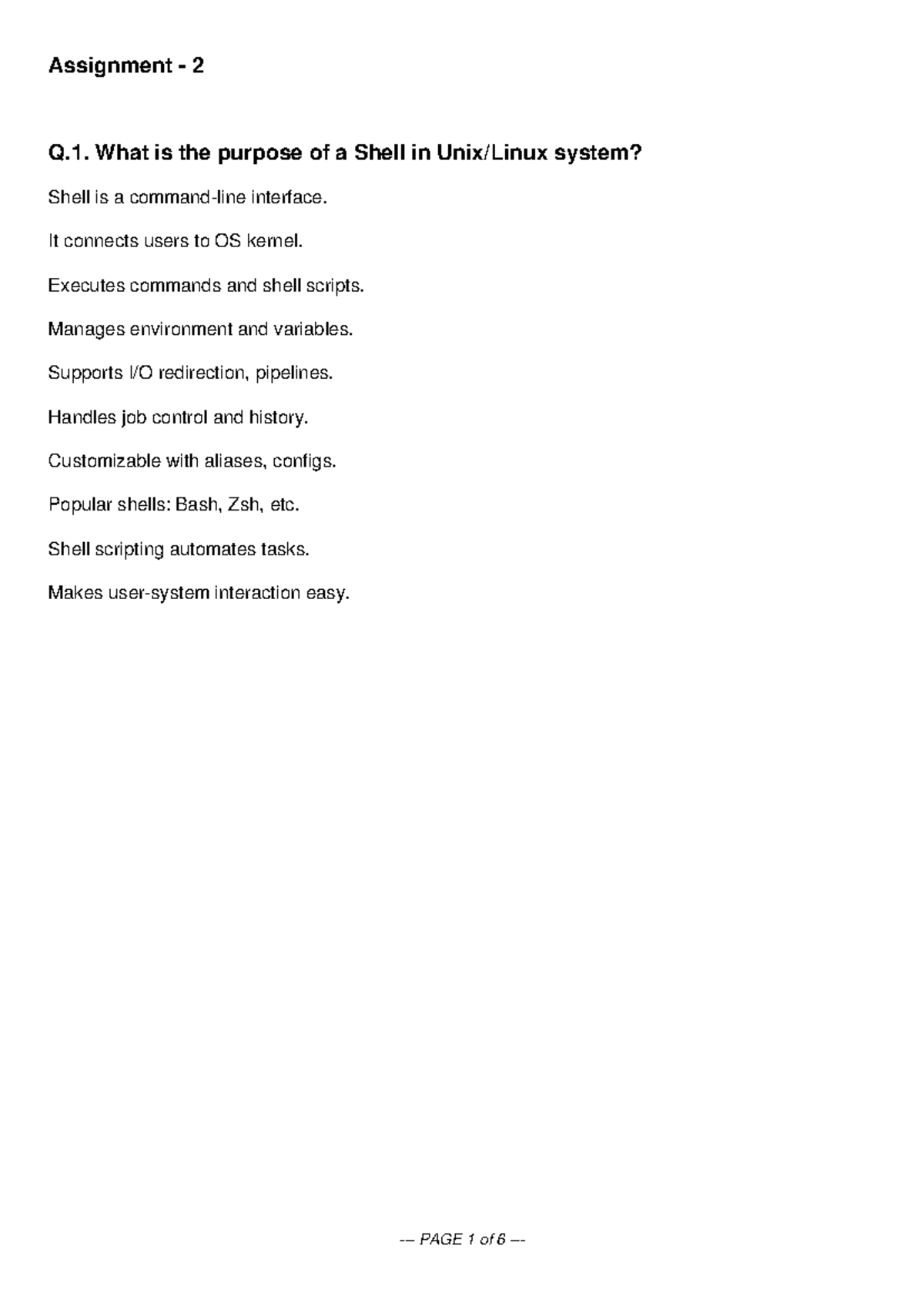 Cyber Networking Assignment 2: Shells, Vi Commands, and Grep - Studocu