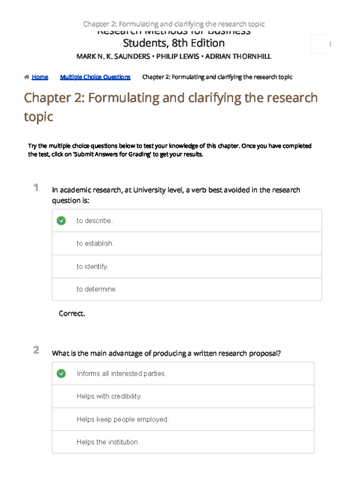 RM MCQ Ch5 - Multiple Choice Questions on Research Design - Studocu