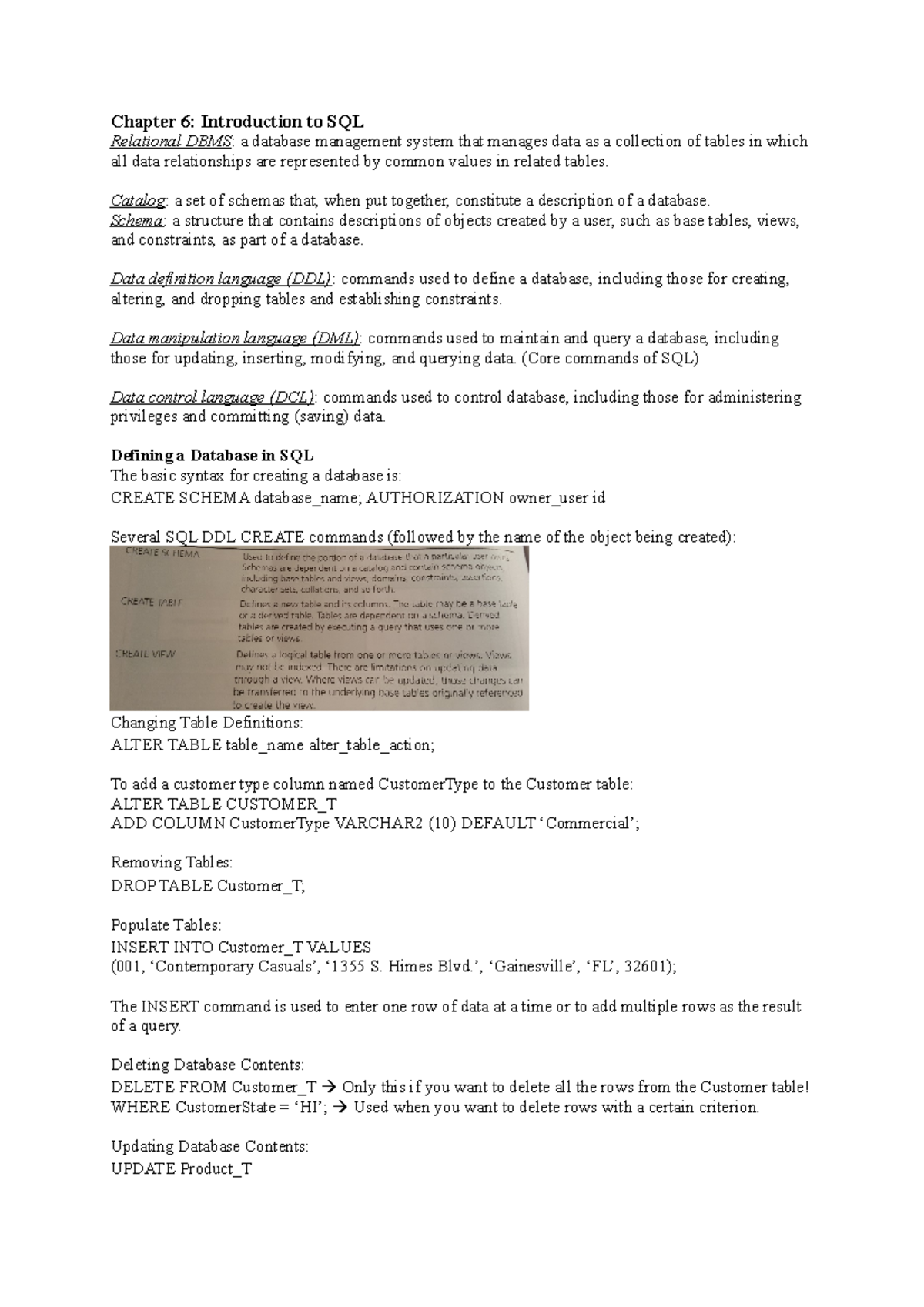 Data Management Chapter 6: Introduction to SQL Concepts and Commands ...
