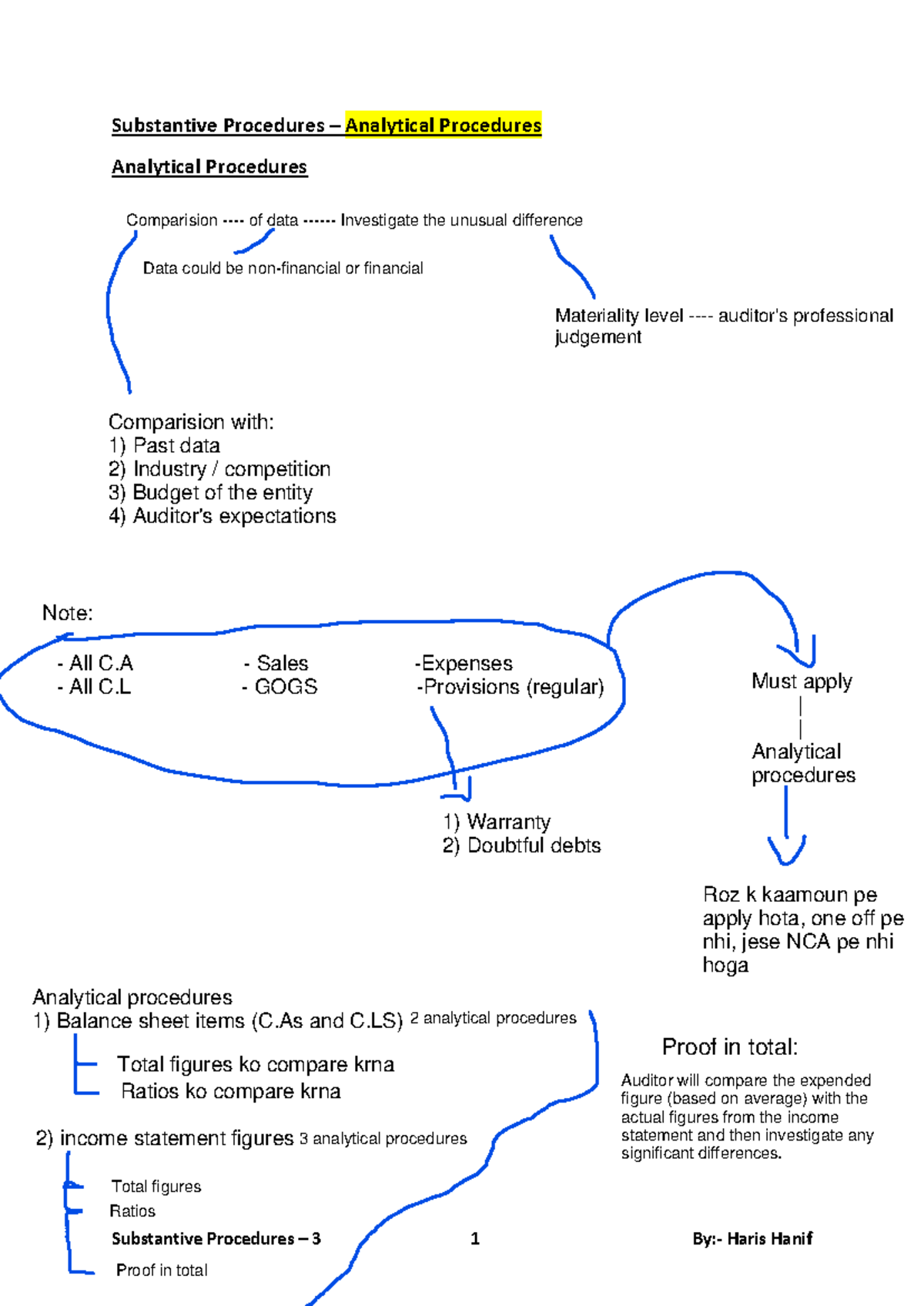 Substantive Procedures - Analytical Procedures Overview - Studocu