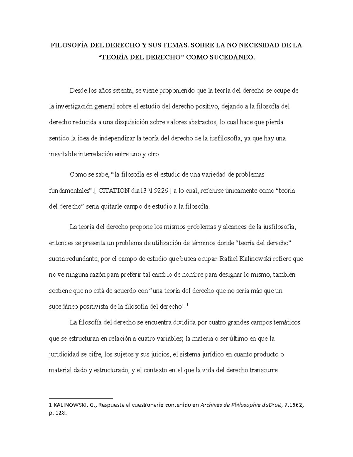FIL 101: Filosofía del Derecho y la Relación con la Teoría Jurídica ...