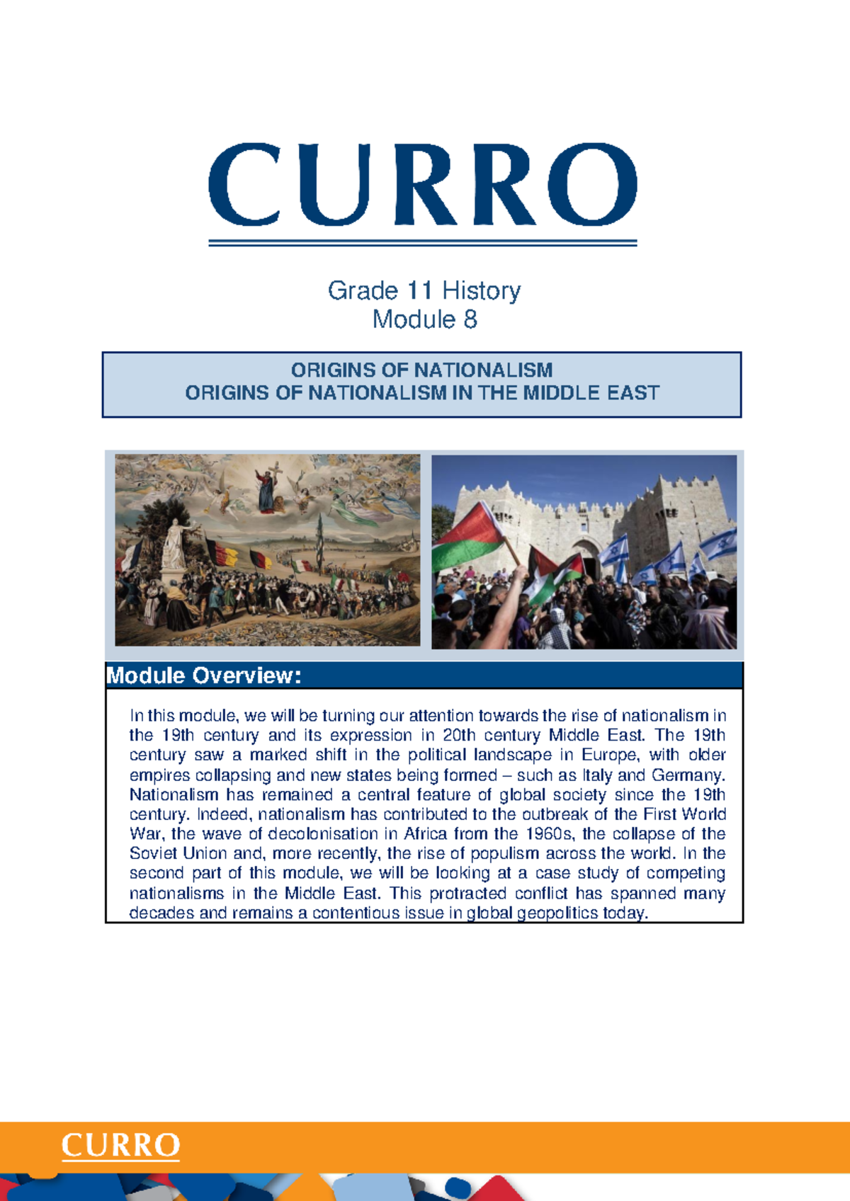 Grade 11 History: Module 8 - Nationalism and Its Impact (2022) - Studocu