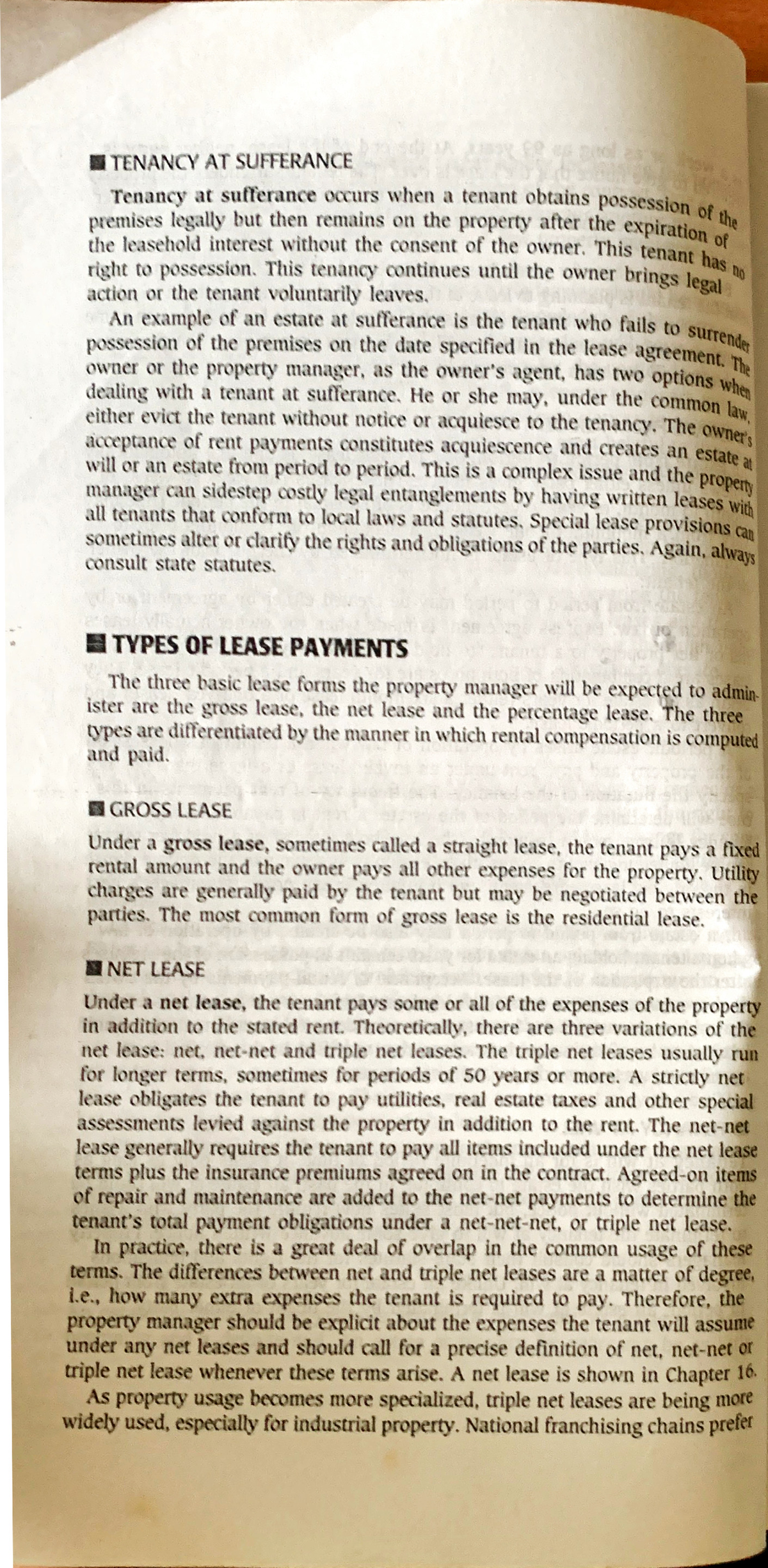 Unit 3: Tenancy at Sufferance and Lease Types Explained - Studeersnel