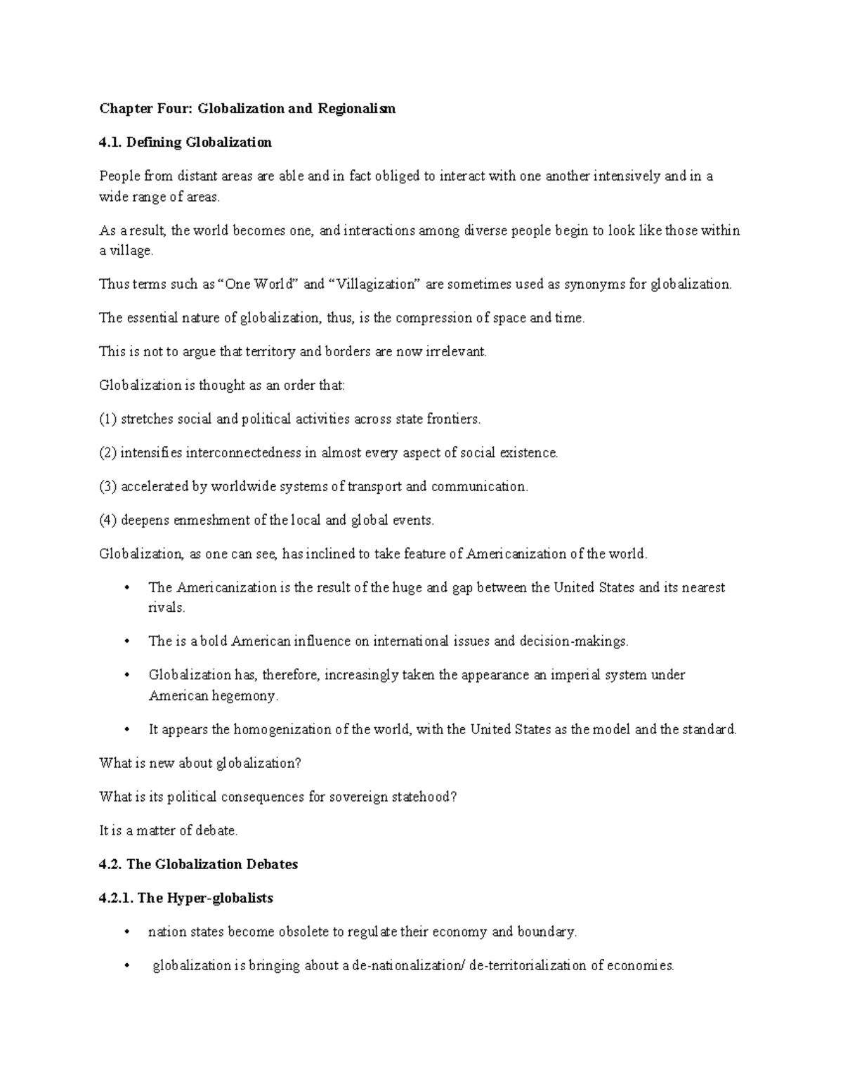 Global Affairs 4 - Chapter 4 Insights: Globalization & Regionalism ...