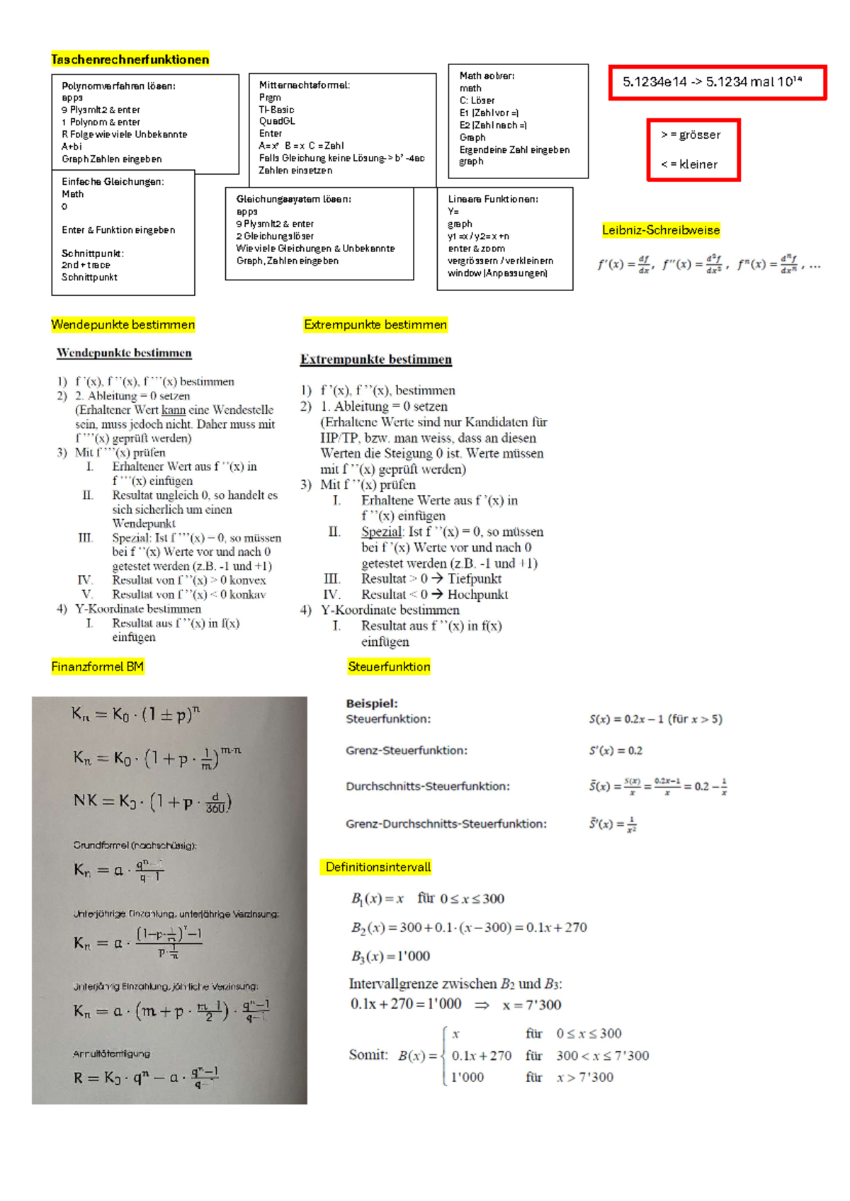 Taschenrechnerfunktionen für MAT01: Wesentliche Methoden und Tipps ...