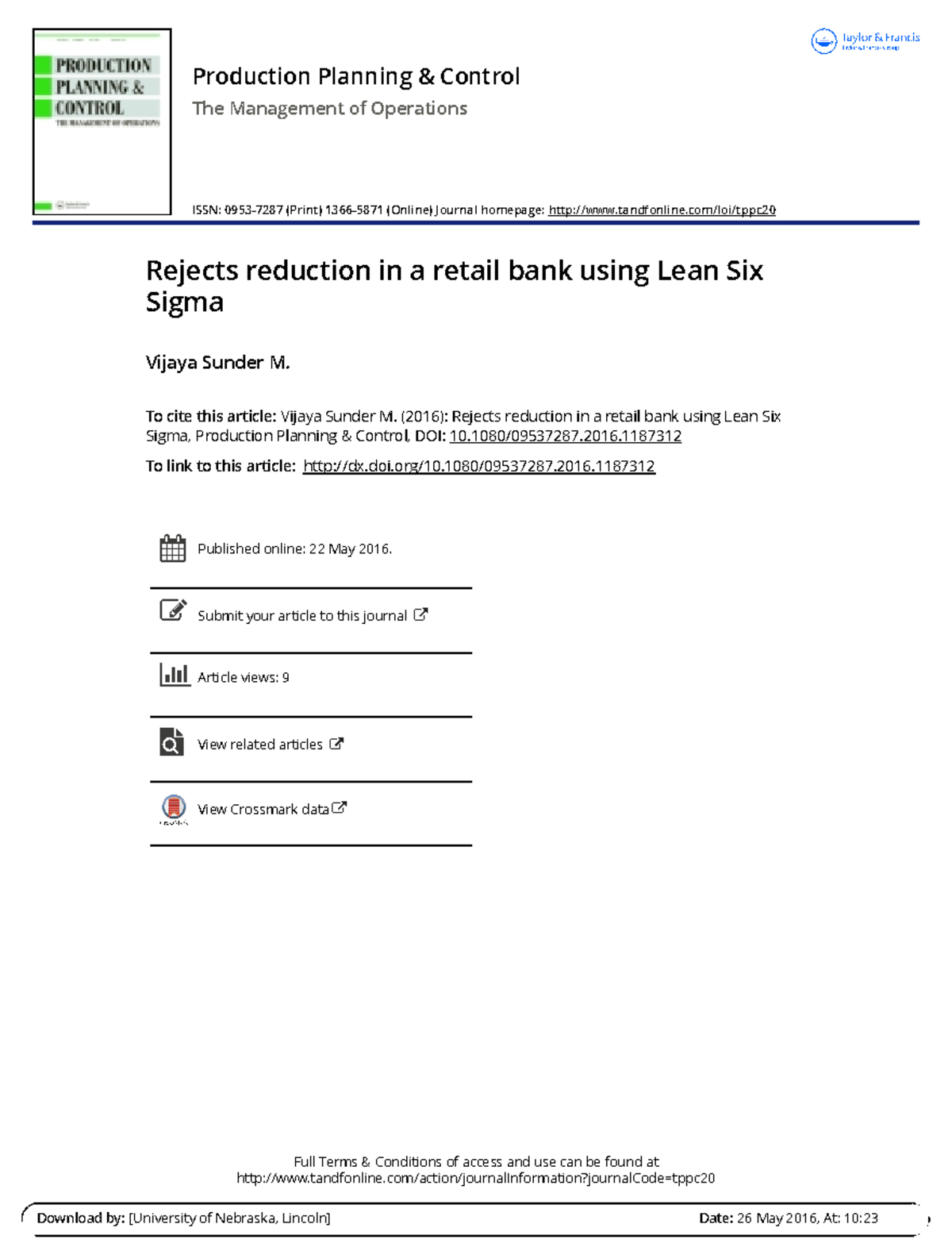 **Lean Six Sigma Approach to Reject Reduction in Retail Banking** - Studocu