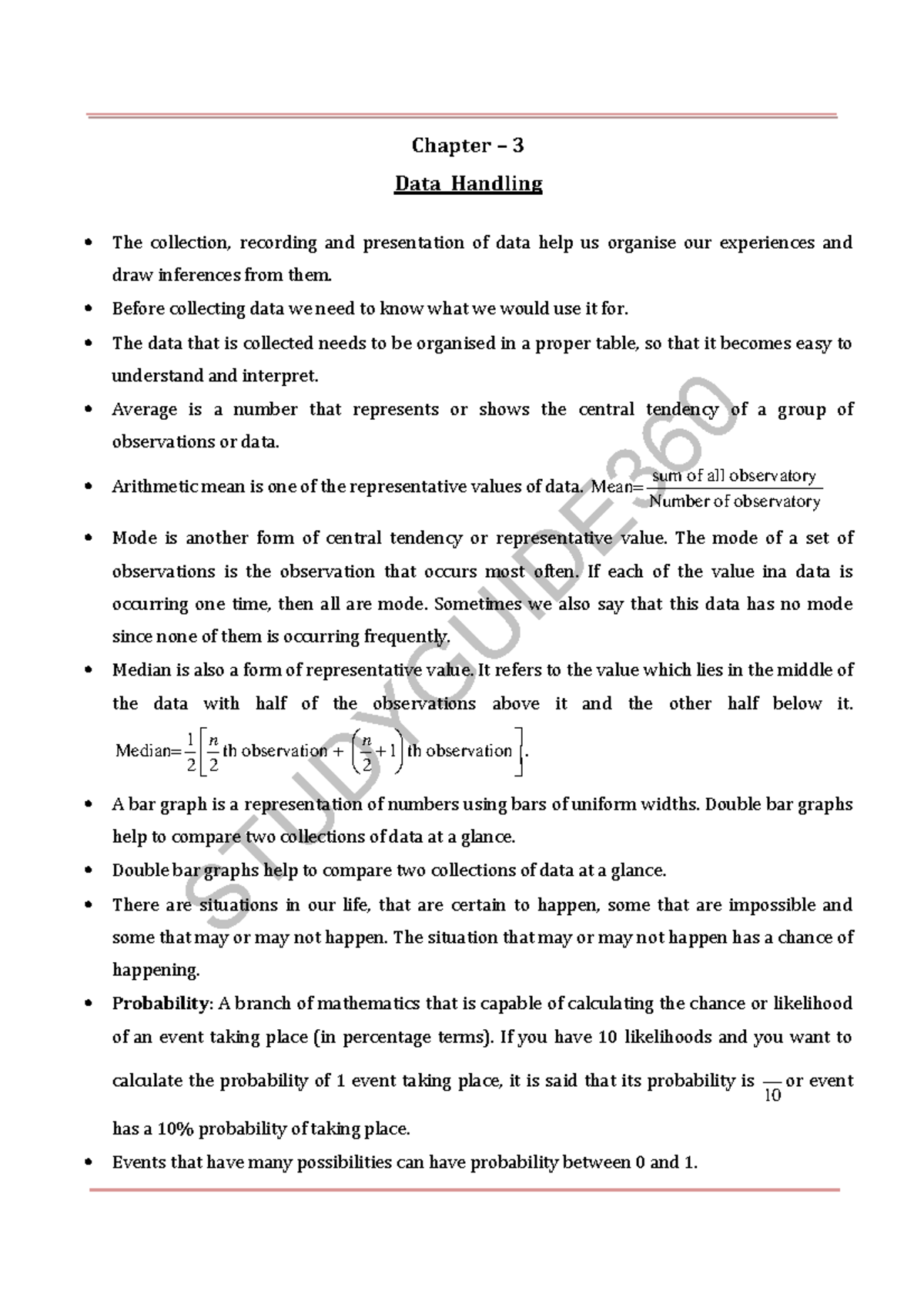 07 maths key notes ch2 data handling unlocked - Chapter – 3 Data ...