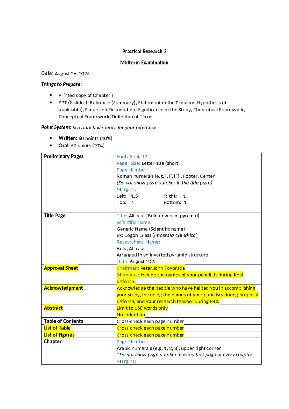 PR2 Midterm Exam Guidelines: Practical Research 2 Preparation - Studocu