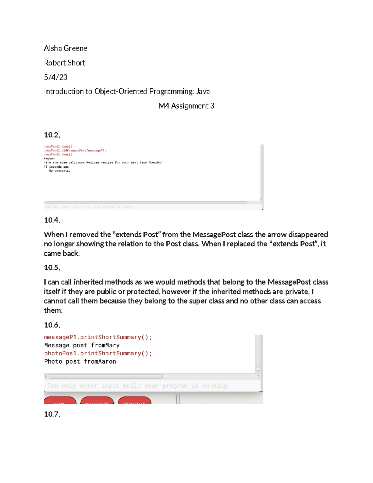 M4 Assignment 3 Aisha - Notes from the textbook. - AIsha Greene Robert ...