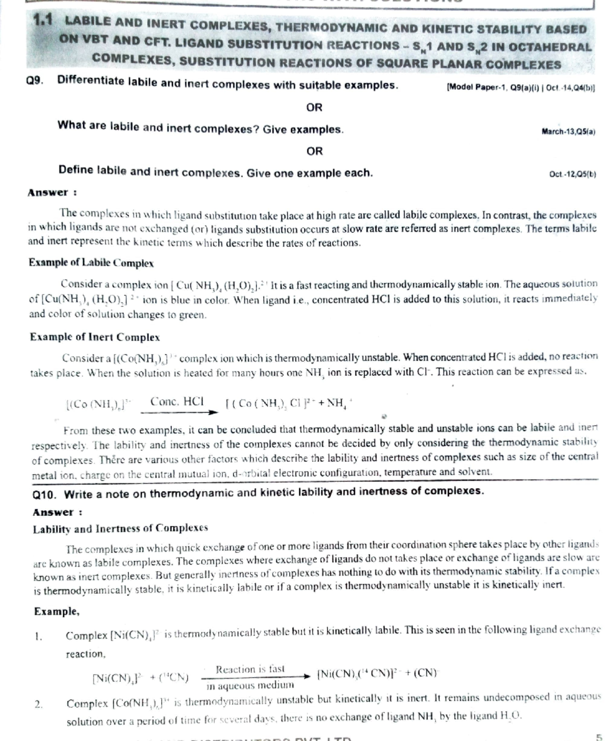 Inorganic Reaction Mechanisms: Labile vs Inert Complexes (Chem 101 ...