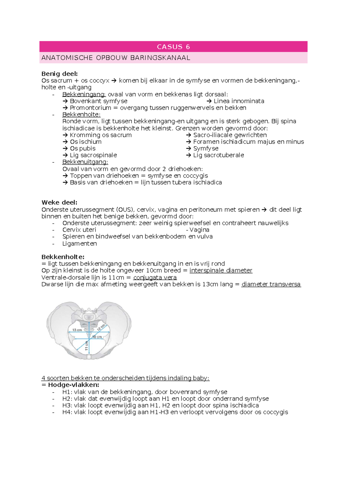 CASUS 6 - Anatomische Opbouw van het Baringskanaal en Bevalling ...