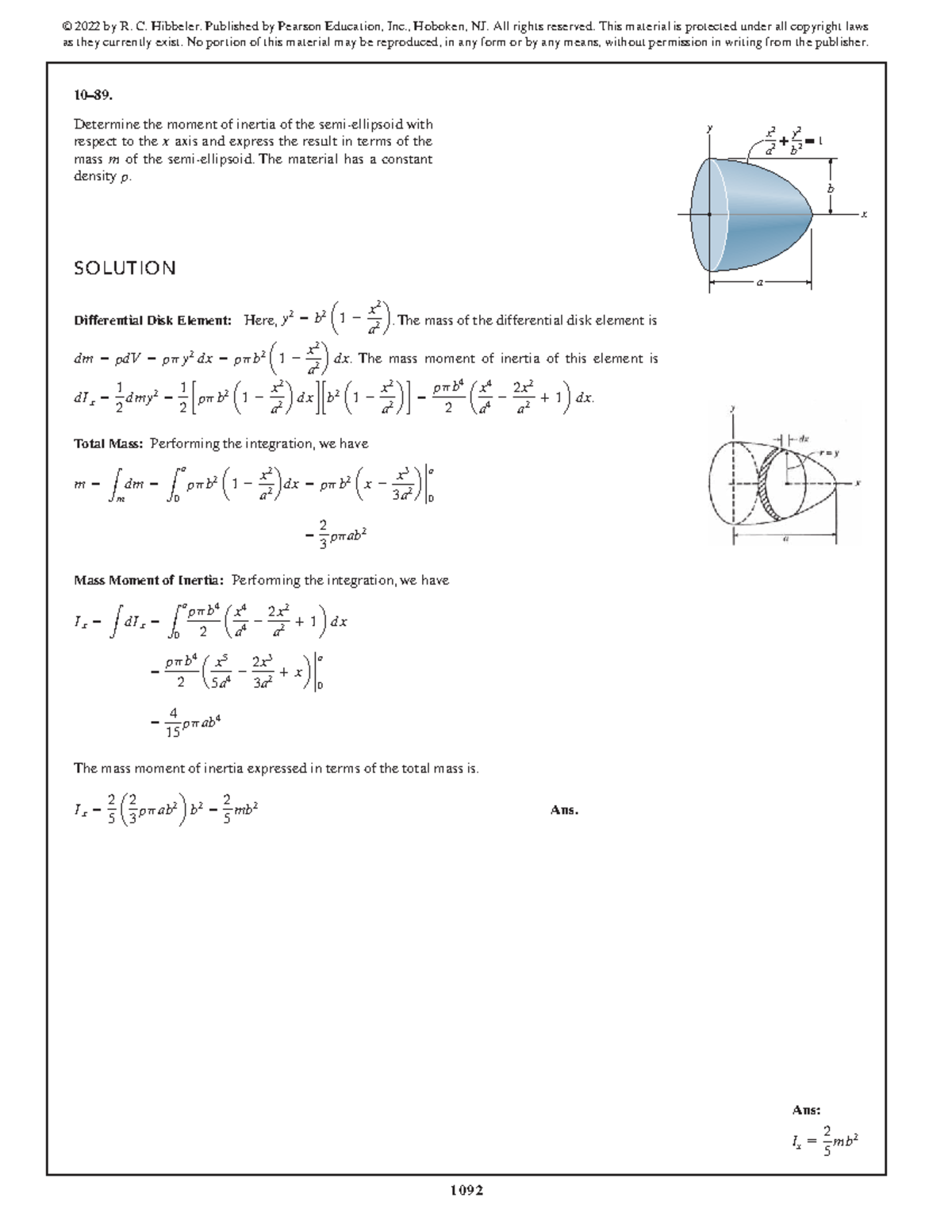 SWK 15th Ed Solution Manual - Moment of Inertia Calculation - Studocu