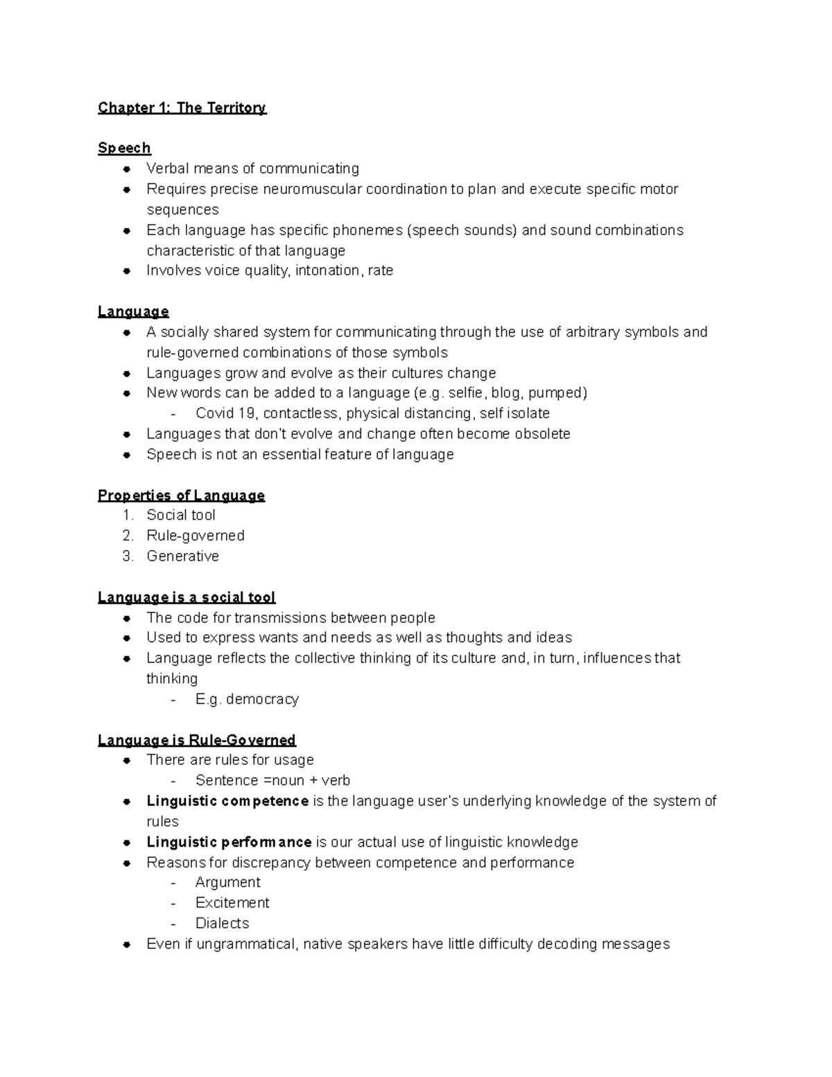 Language Development Overview: Notes on Communication & Theory - Studocu