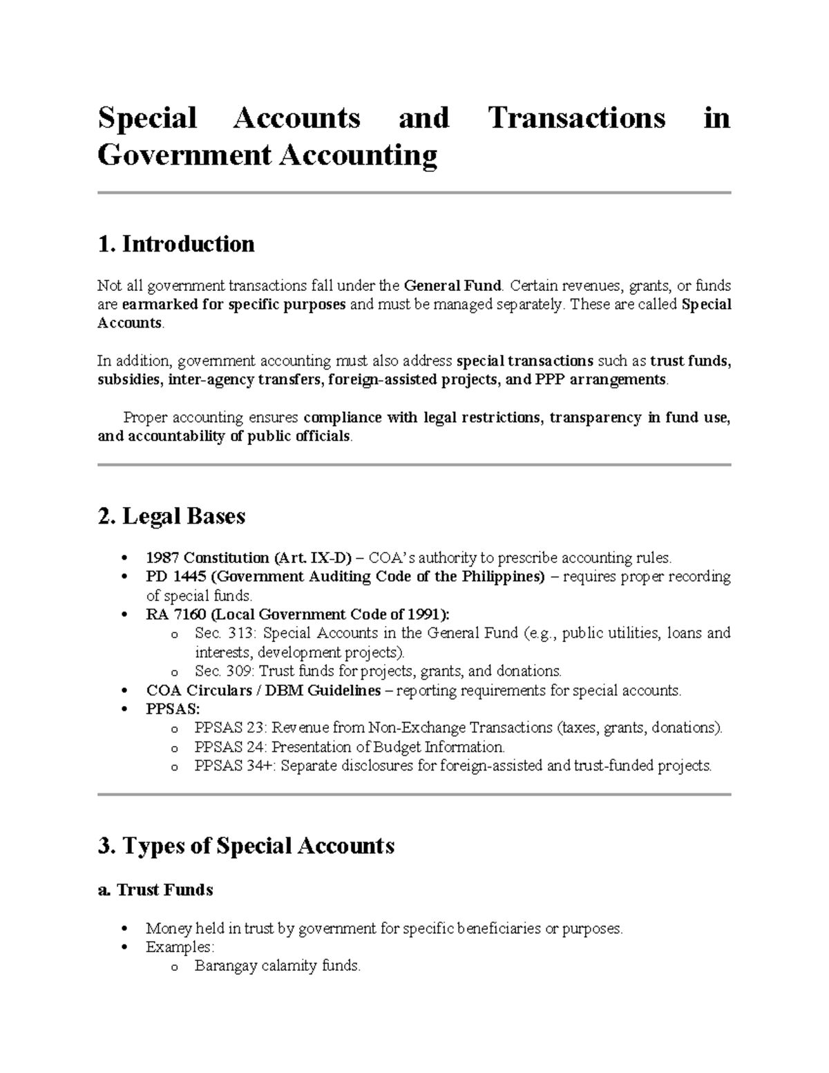 11 Special Accounts and Transactions in Gov't Accounting - Studocu